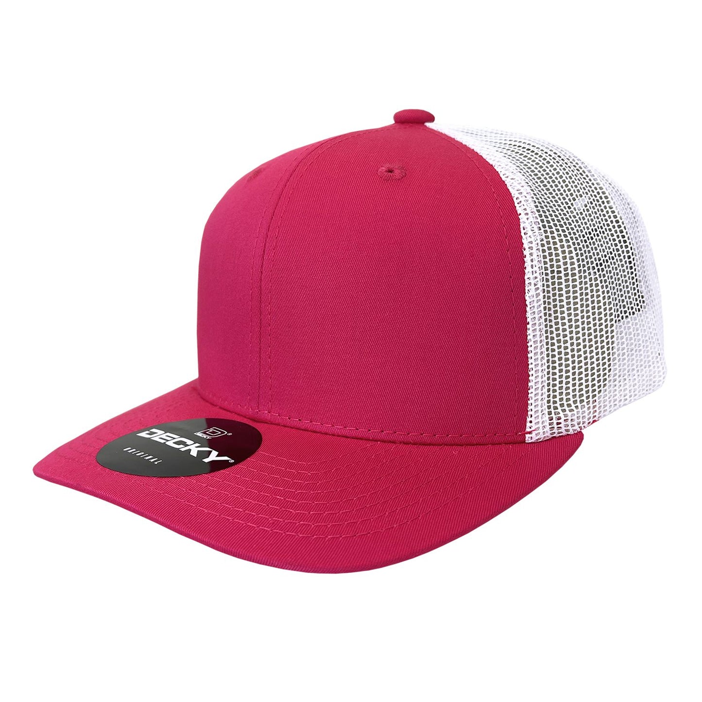 Decky 6021 Classic Trucker Hat, 6 Panel Mid Profile Trucker Cap - Blank
