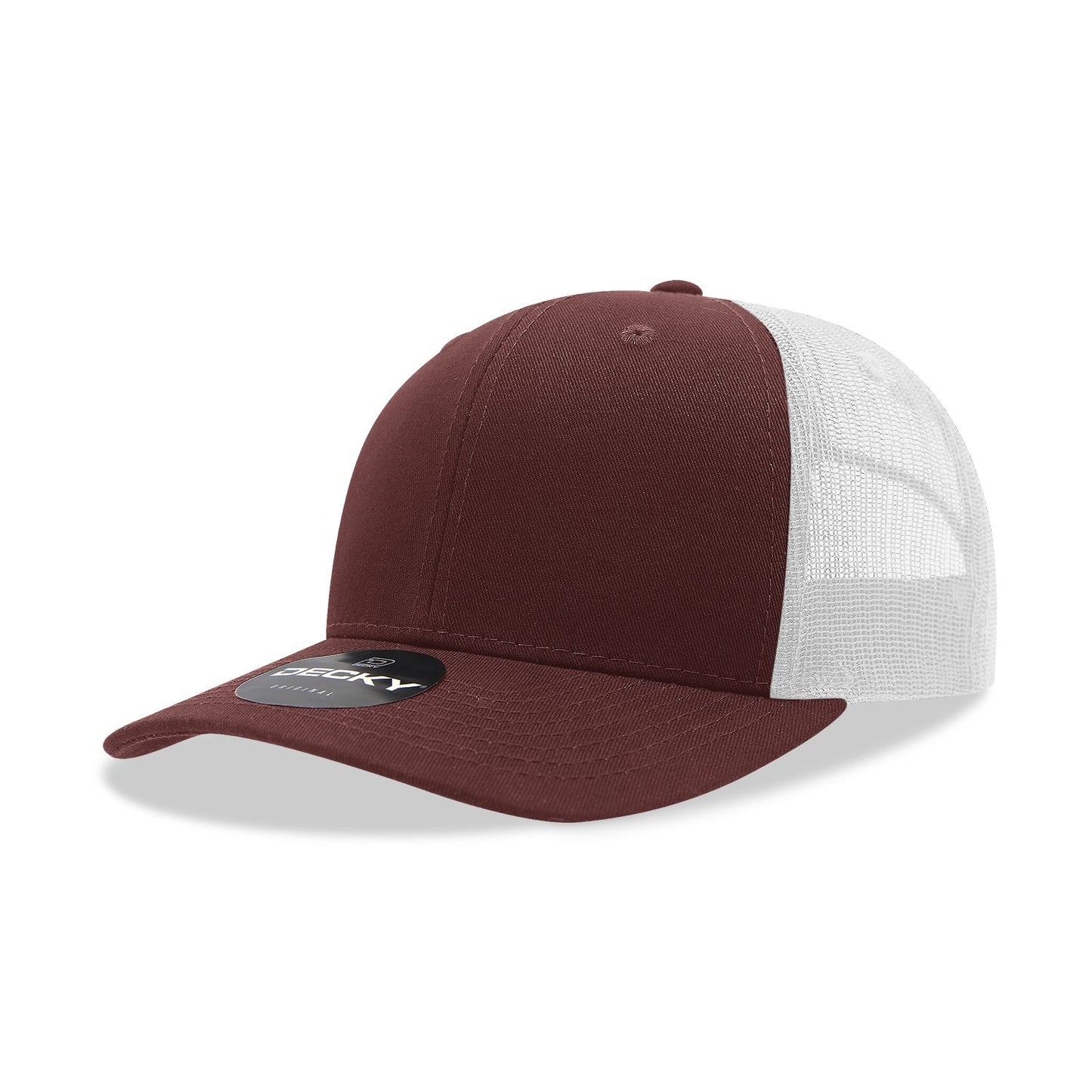 Decky 6021 Classic Trucker Hat, 6 Panel Mid Profile Trucker Cap - Blank