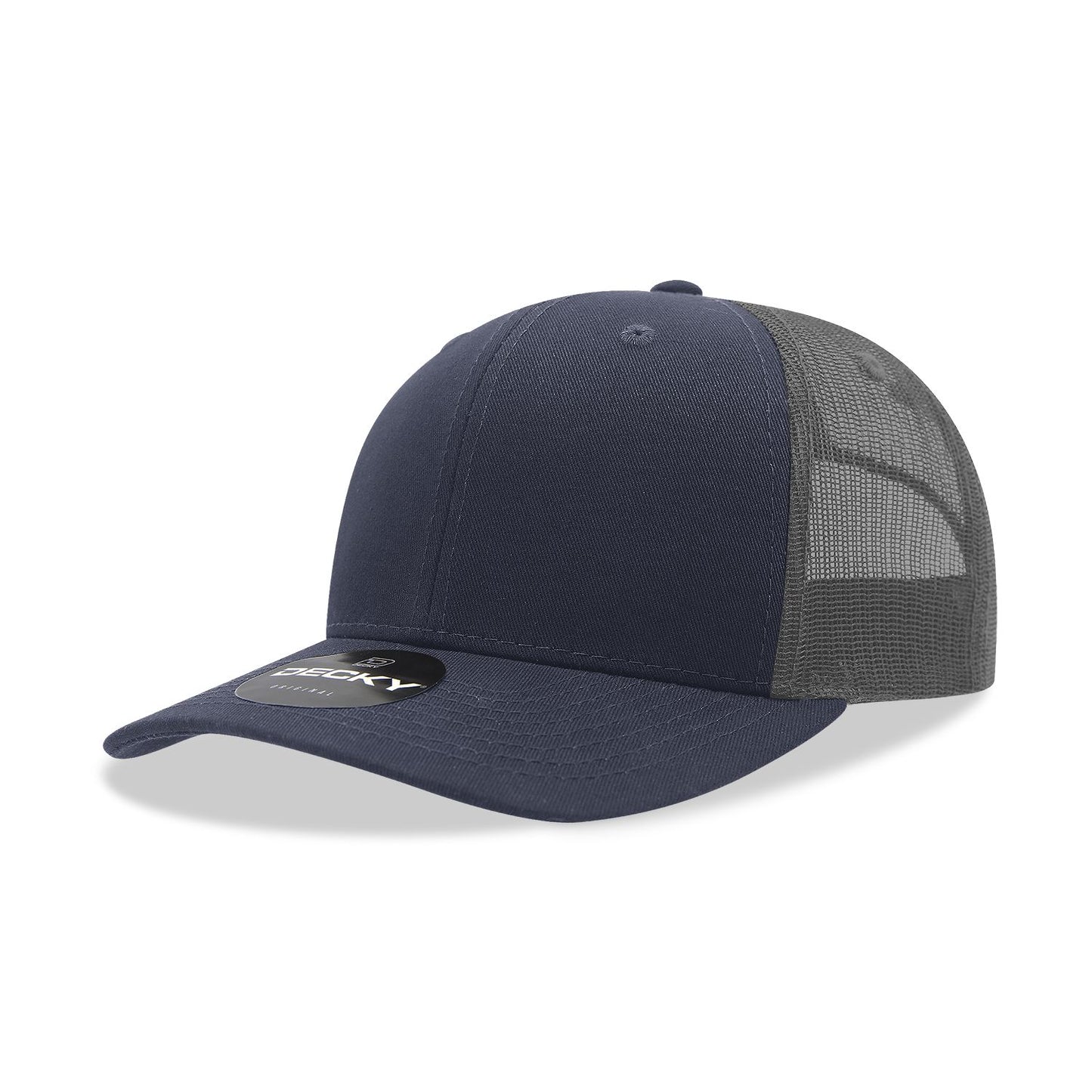 Decky 6021 Classic Trucker Hat, 6 Panel Mid Profile Trucker Cap - Blank