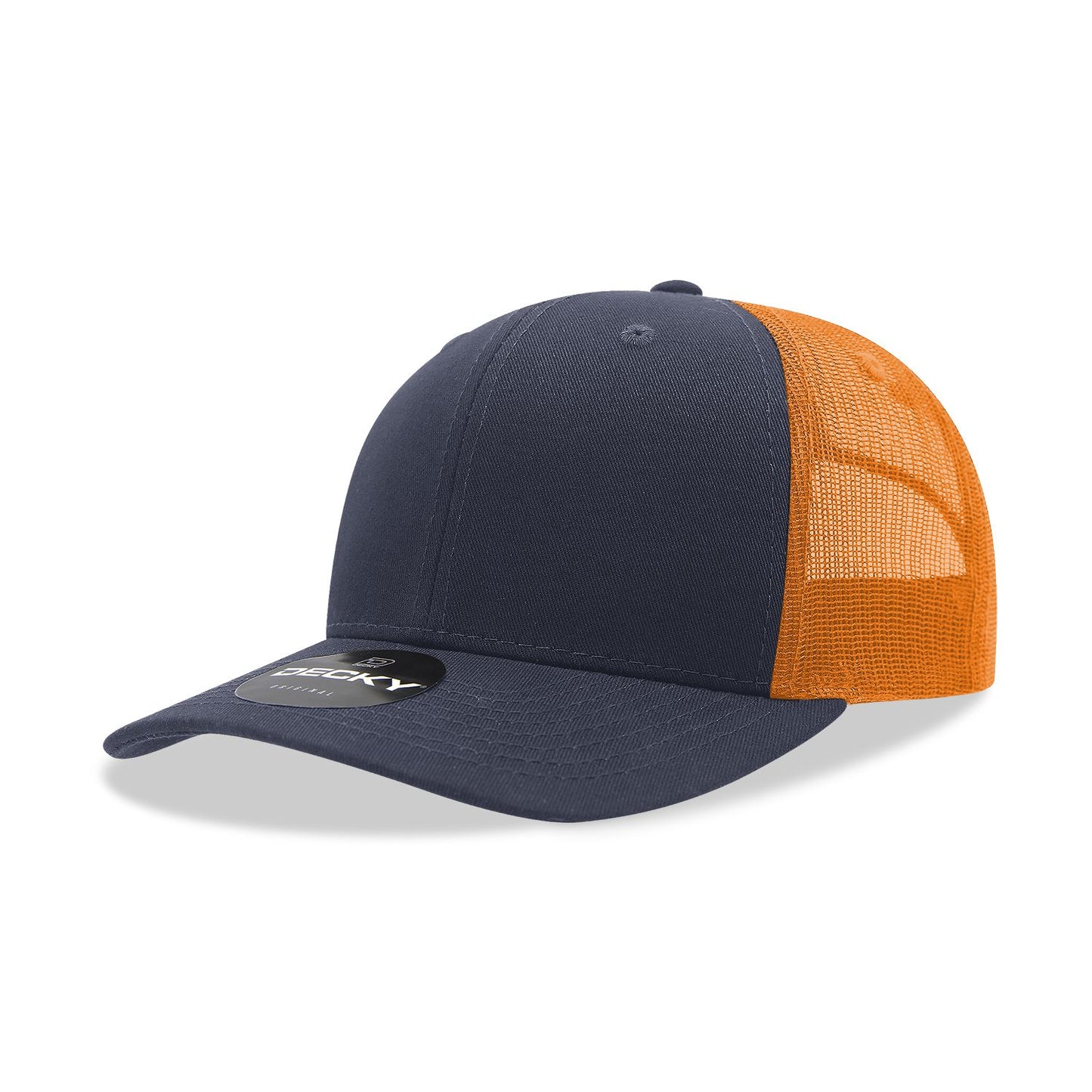 Decky 6021 Classic Trucker Hat, 6 Panel Mid Profile Trucker Cap - Blank