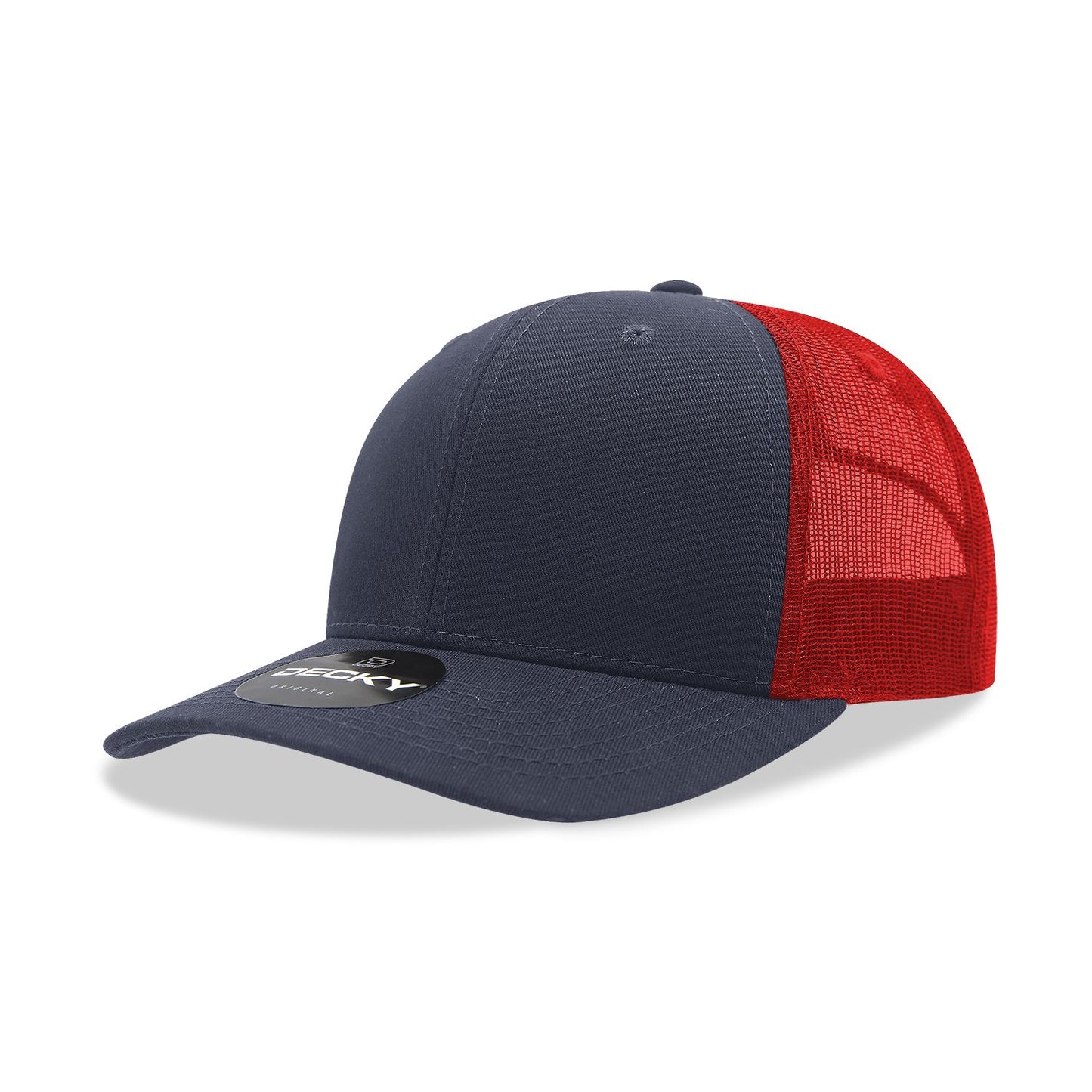 Decky 6021 Classic Trucker Hat, 6 Panel Mid Profile Trucker Cap - Blank