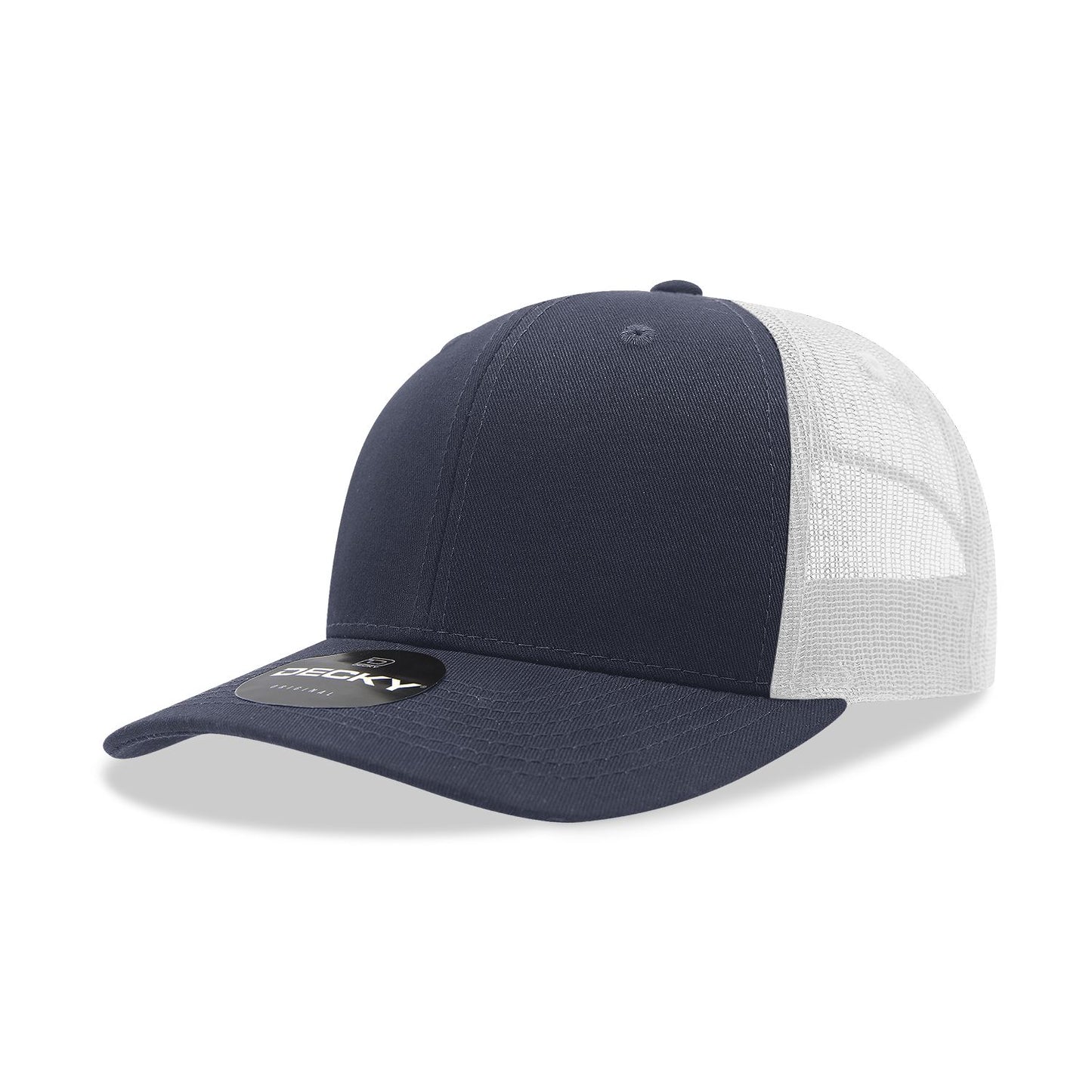 Decky 6021 Classic Trucker Hat, 6 Panel Mid Profile Trucker Cap - Blank