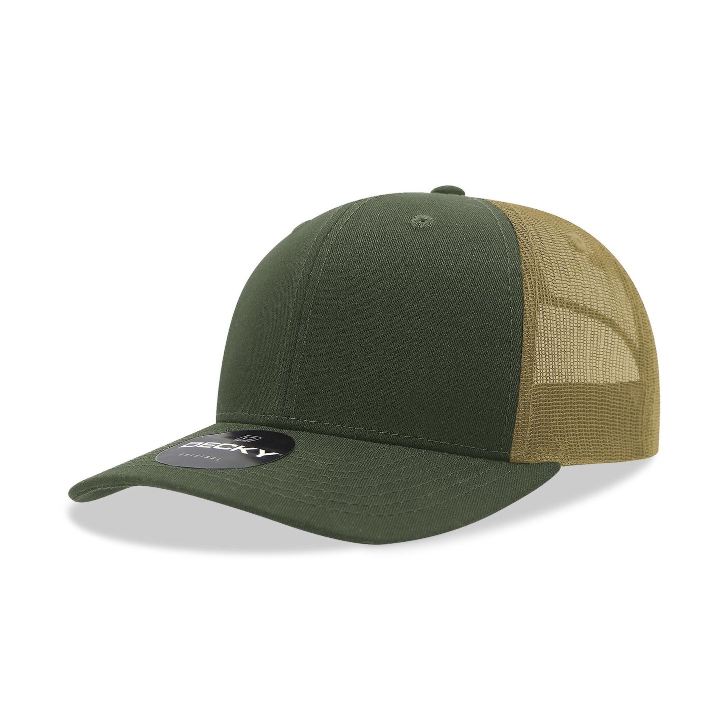 Decky 6021 Classic Trucker Hat, 6 Panel Mid Profile Trucker Cap - Blank