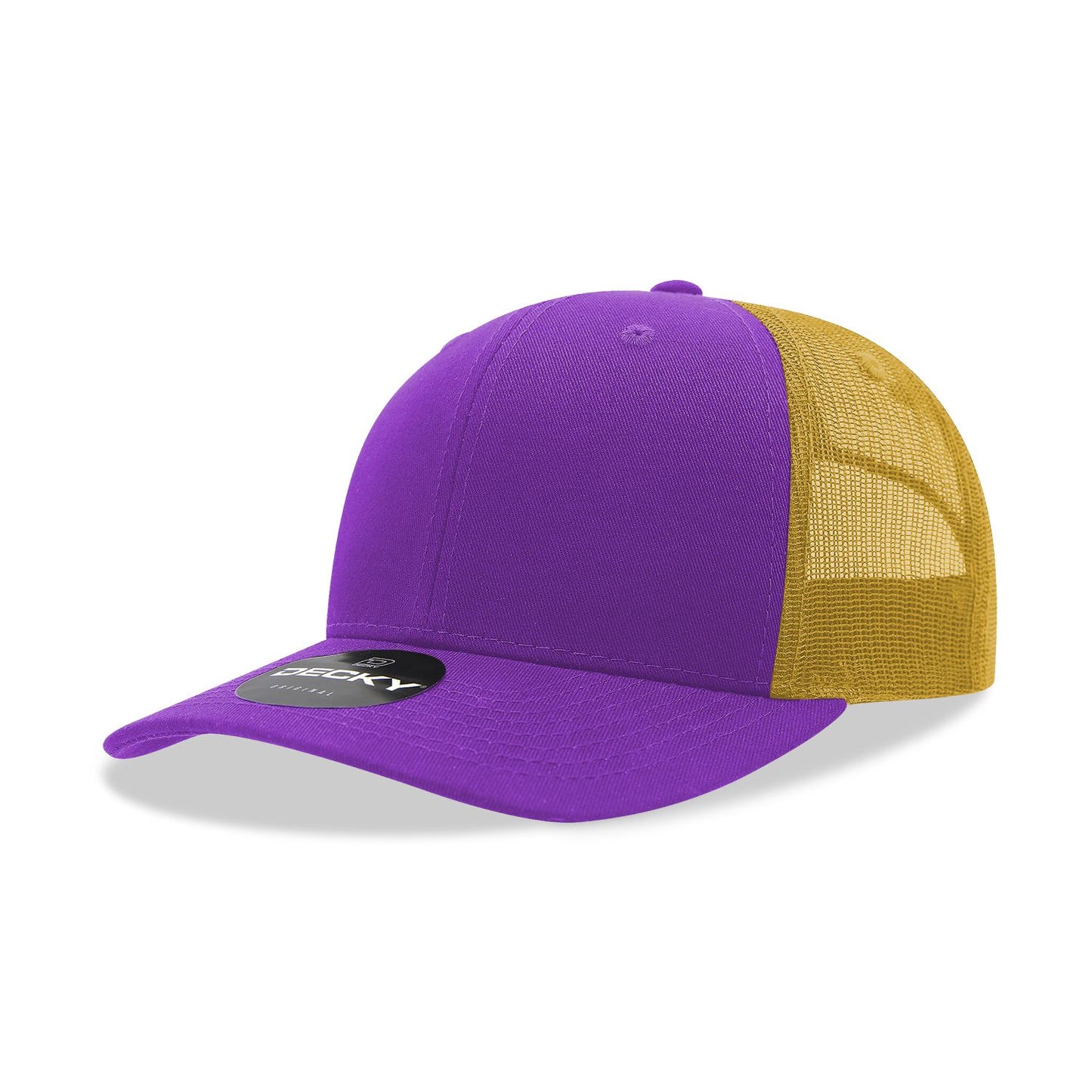 Decky 6021 Classic Trucker Hat, 6 Panel Mid Profile Trucker Cap - Blank