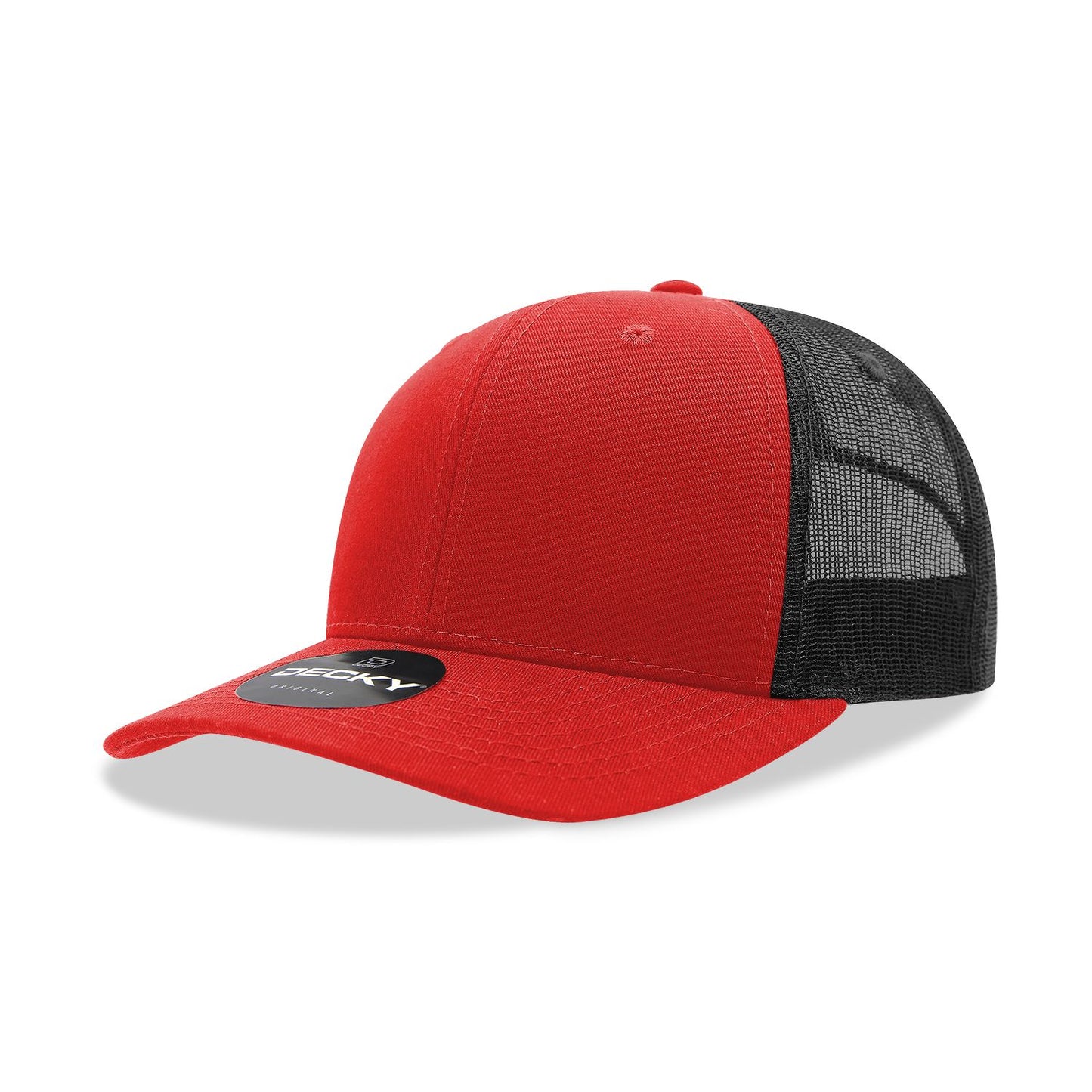 Decky 6021 Classic Trucker Hat, 6 Panel Mid Profile Trucker Cap - Blank