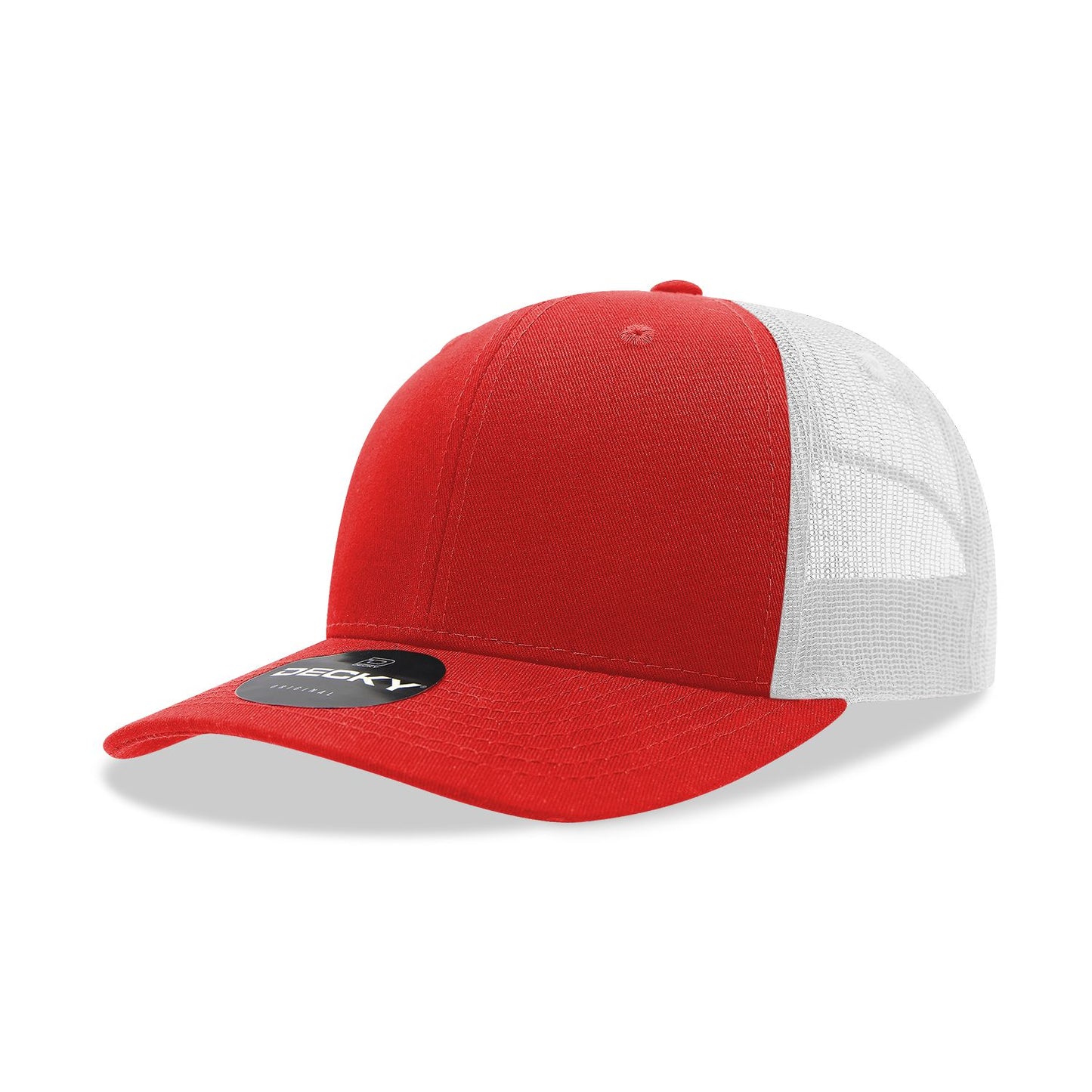 Decky 6021 Classic Trucker Hat, 6 Panel Mid Profile Trucker Cap - Blank