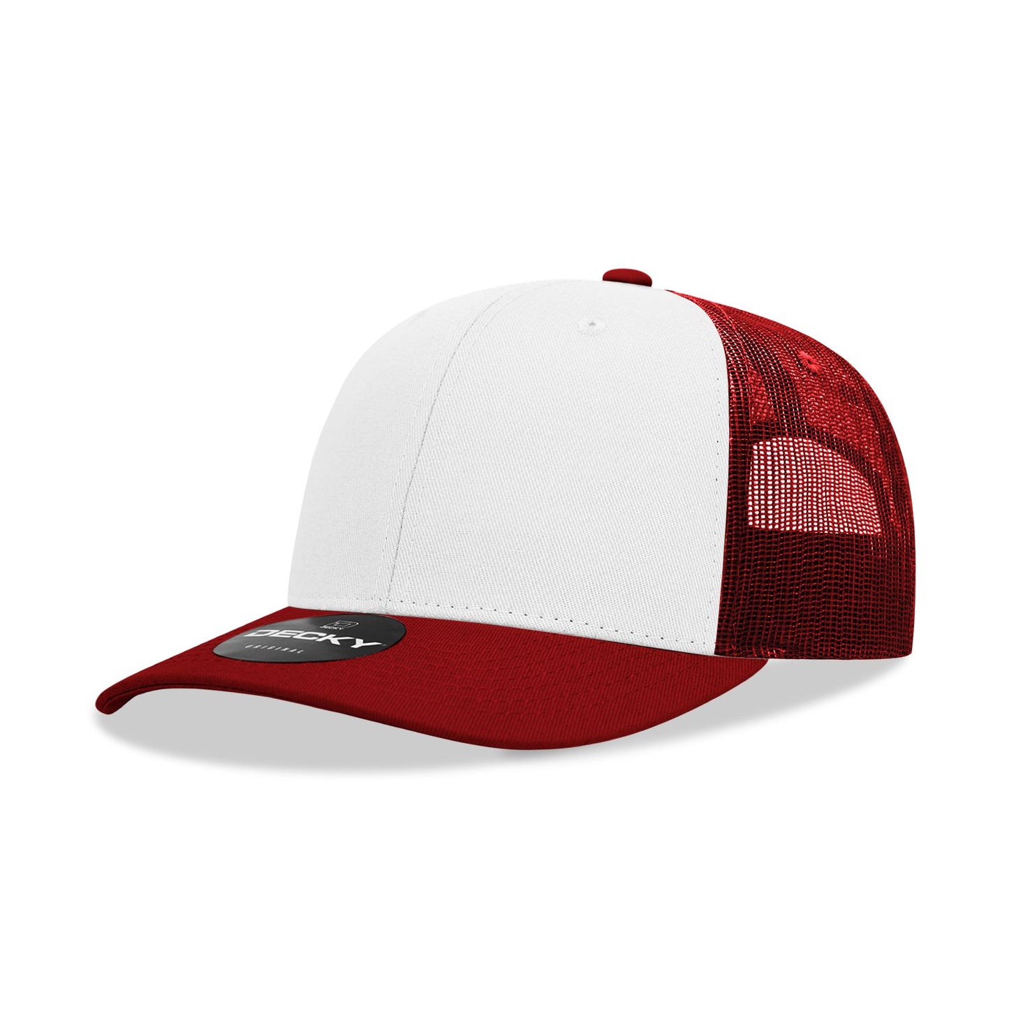 Decky 6021 Classic Trucker Hat, 6 Panel Mid Profile Trucker Cap - Blank
