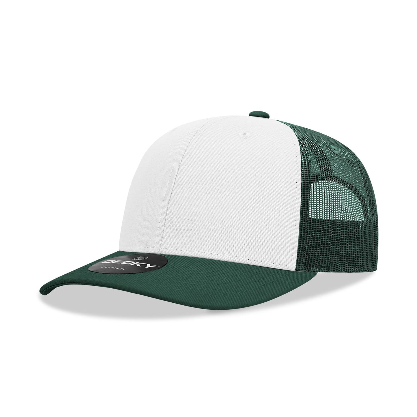 Decky 6021 Classic Trucker Hat, 6 Panel Mid Profile Trucker Cap - Blank