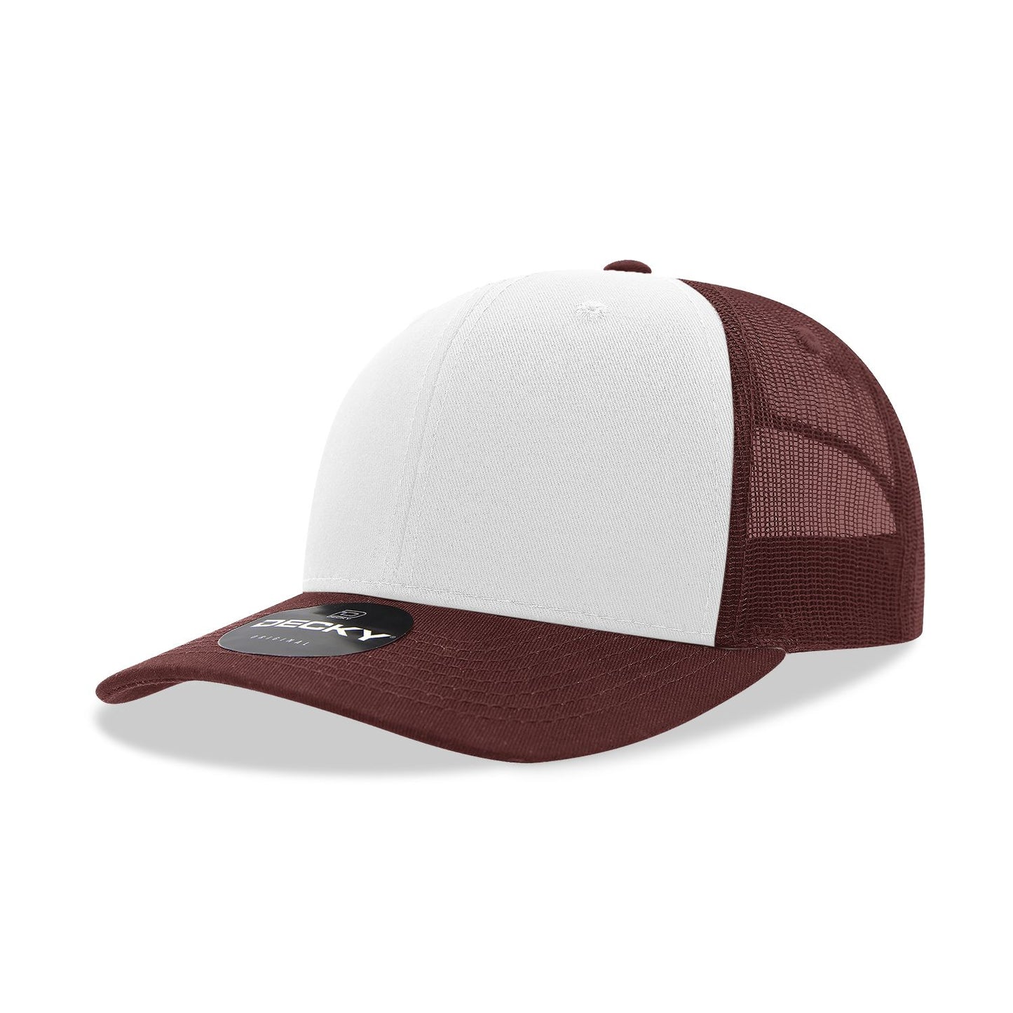 Decky 6021 Classic Trucker Hat, 6 Panel Mid Profile Trucker Cap - Blank