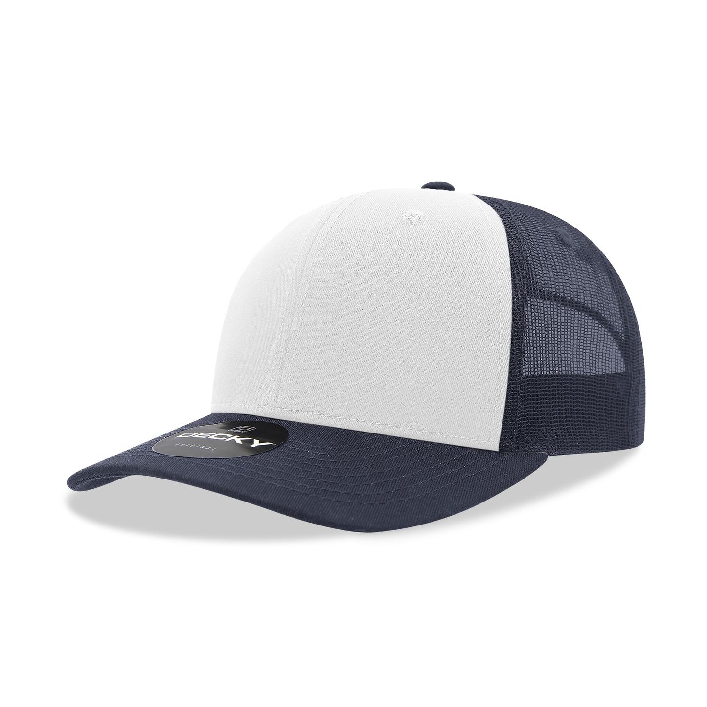 Decky 6021 Classic Trucker Hat, 6 Panel Mid Profile Trucker Cap - Blank