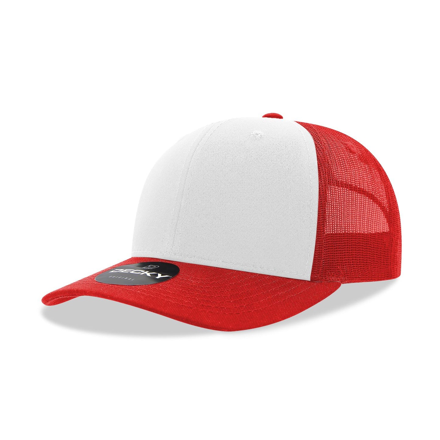 Decky 6021 Classic Trucker Hat, 6 Panel Mid Profile Trucker Cap - Blank