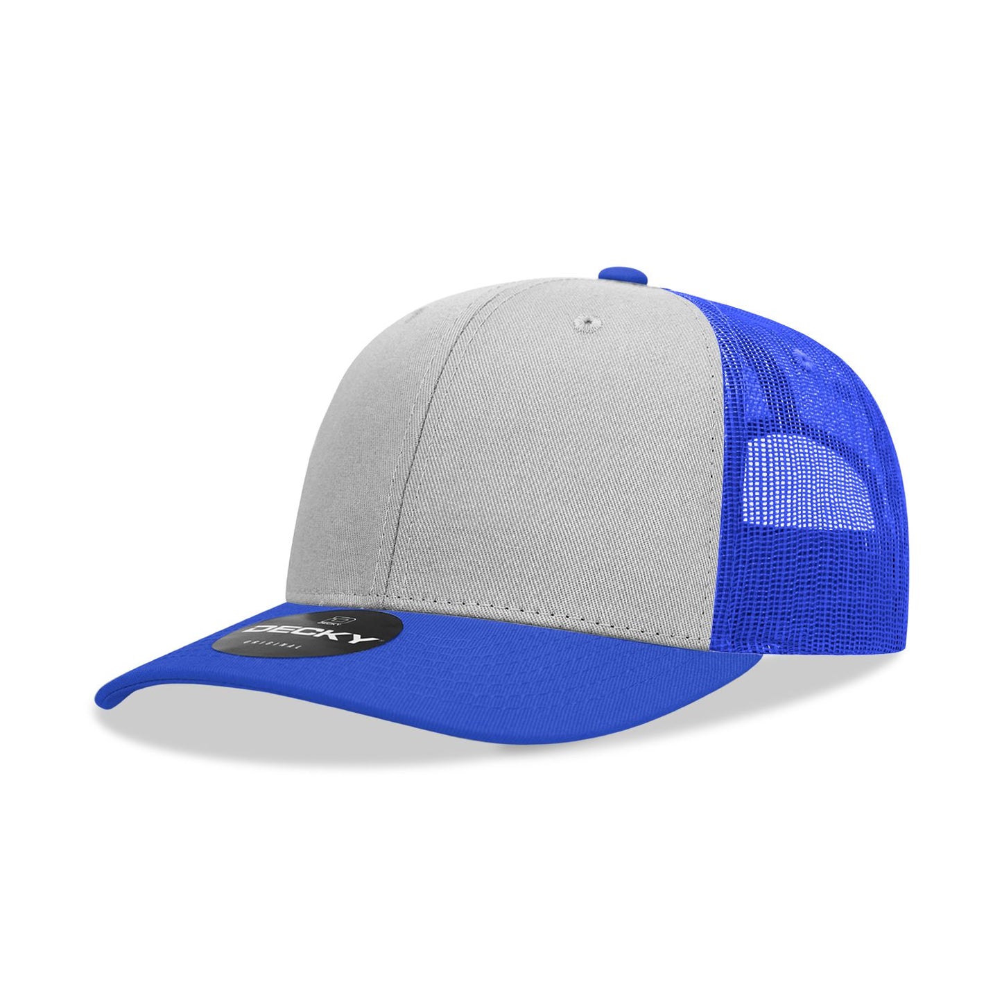 Decky 6021 Classic Trucker Hat, 6 Panel Mid Profile Trucker Cap - Blank