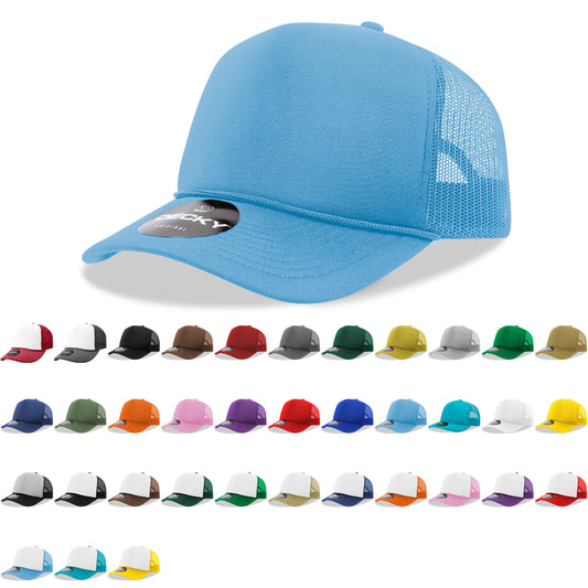 Decky 6025 5 Panel Mid Profile Structured Foam Trucker Hat - Blank - Star Hats & Embroidery