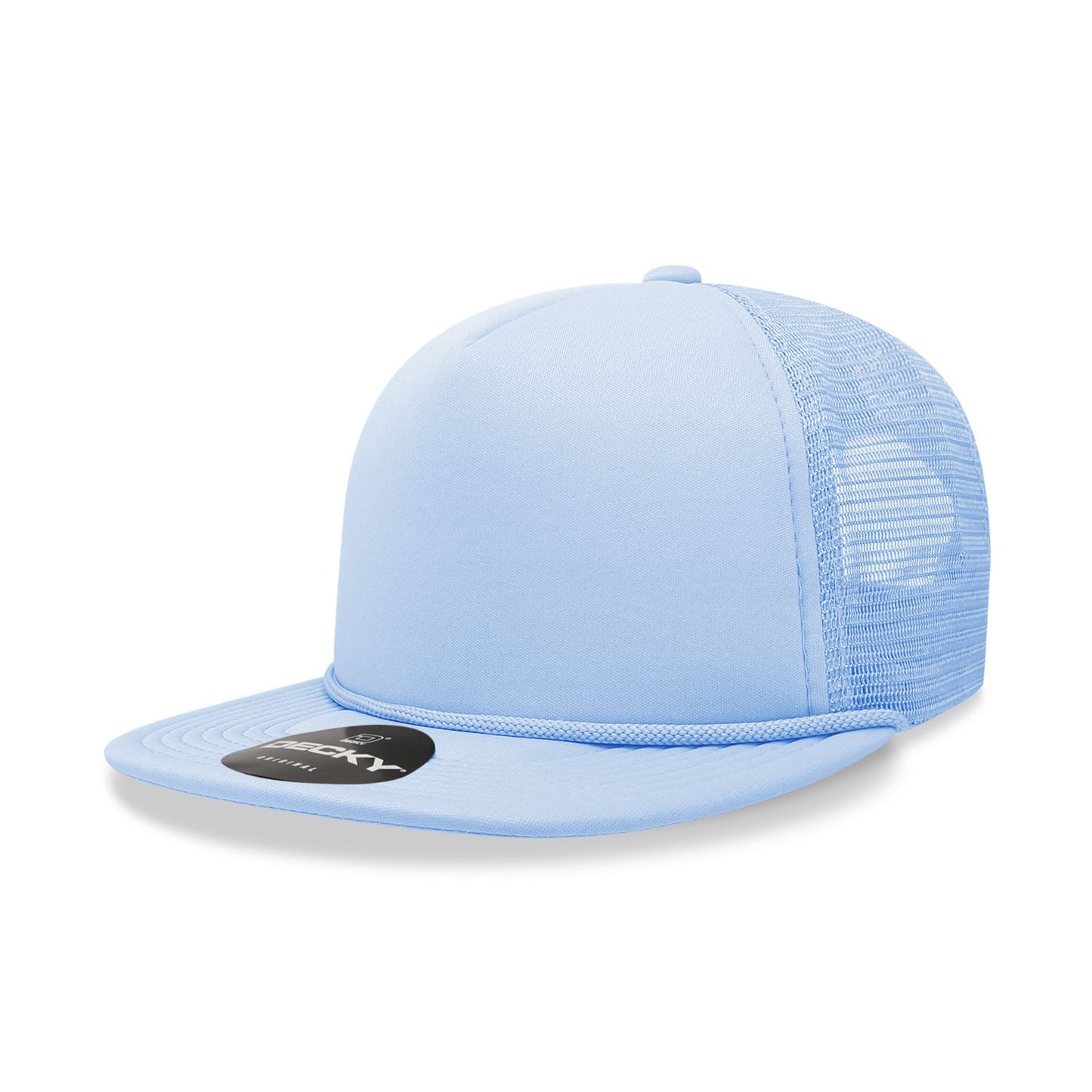 Decky 6026 Classic 5 Panel Foam Trucker Cap Flat Bill Hat - Blank