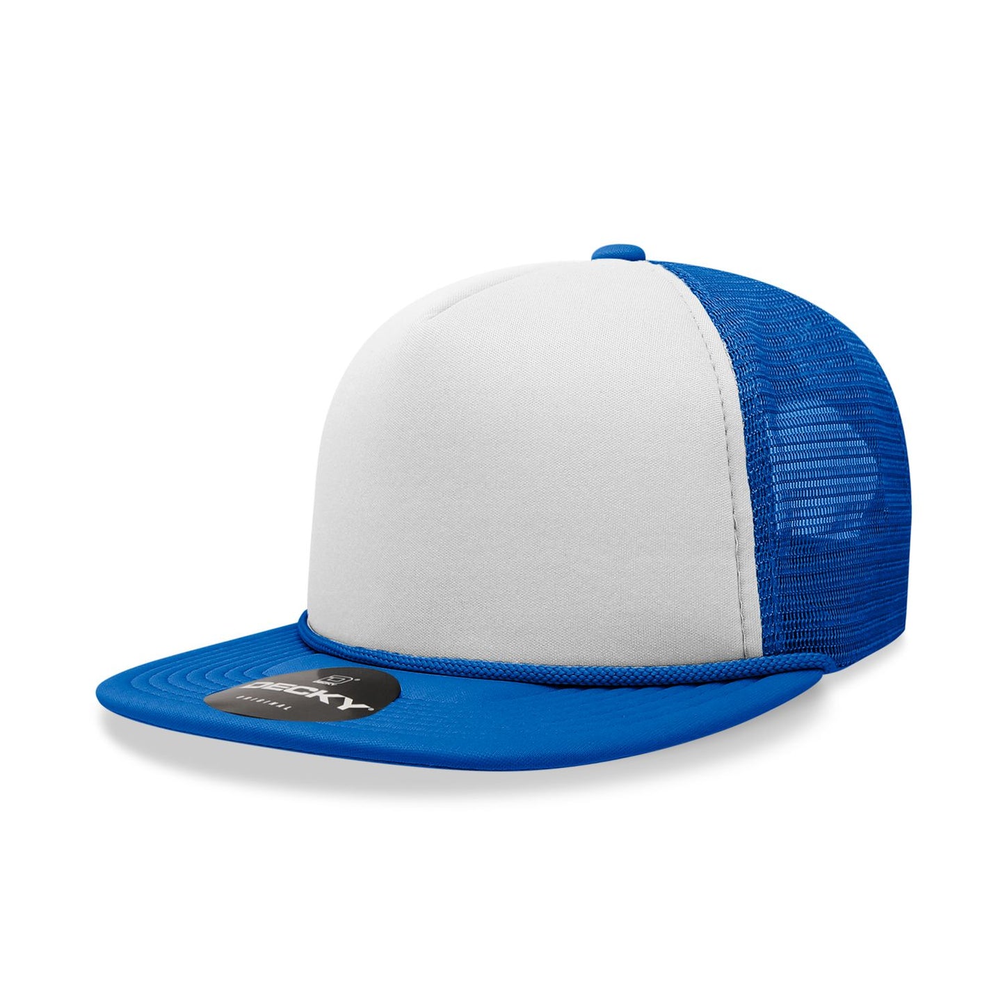 Decky 6026 Classic 5 Panel Foam Trucker Cap Flat Bill Hat - Blank