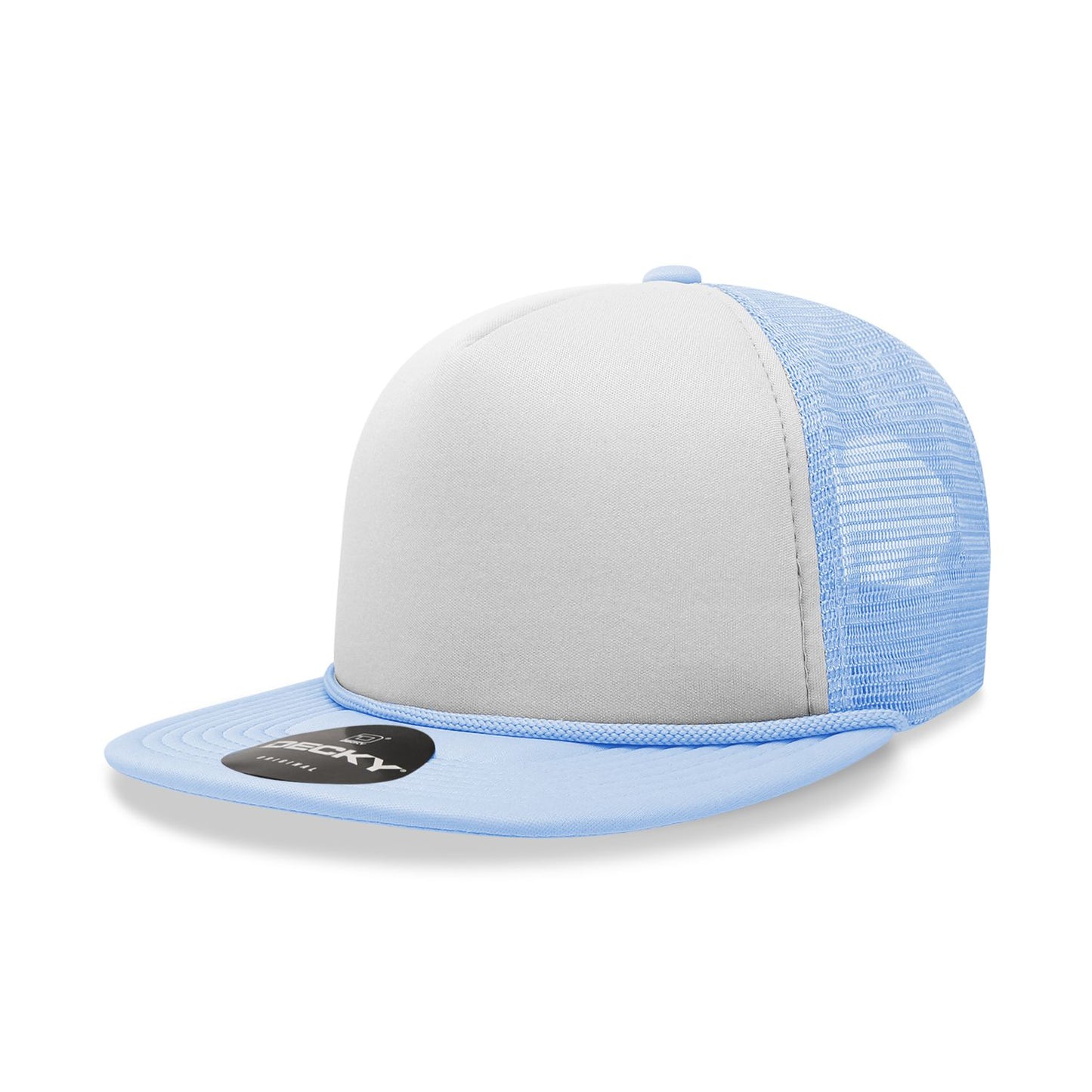 Decky 6026 Classic 5 Panel Foam Trucker Cap Flat Bill Hat - Blank
