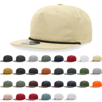 Decky 6032 Classic Rope Hat 5 Panel Flat Bill Cap Snapback - Blank