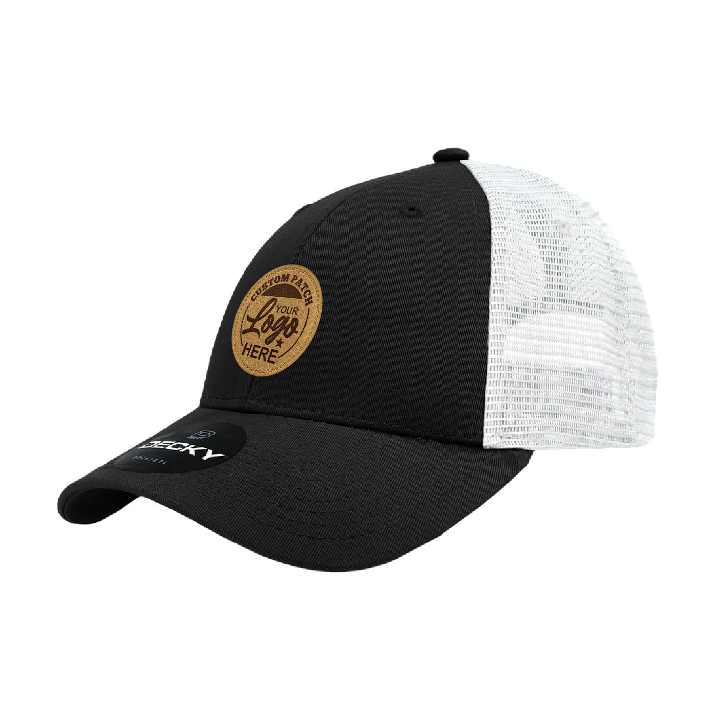 Custom Patch Decky 214 - 6 Panel Low Profile Structured Cotton Trucker Hat, Mesh Golf Cap