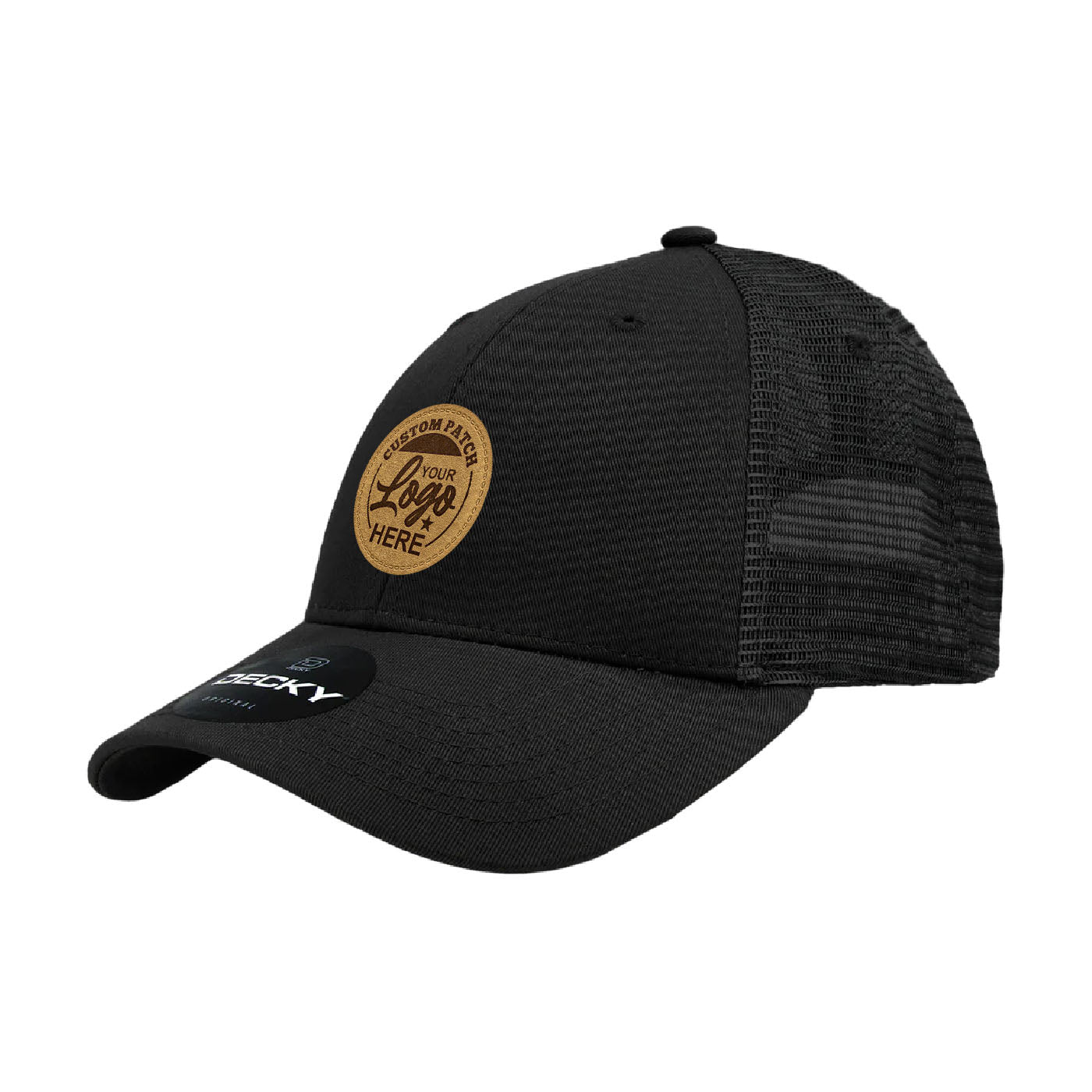 Custom Patch Decky 214 - 6 Panel Low Profile Structured Cotton Trucker Hat, Mesh Golf Cap