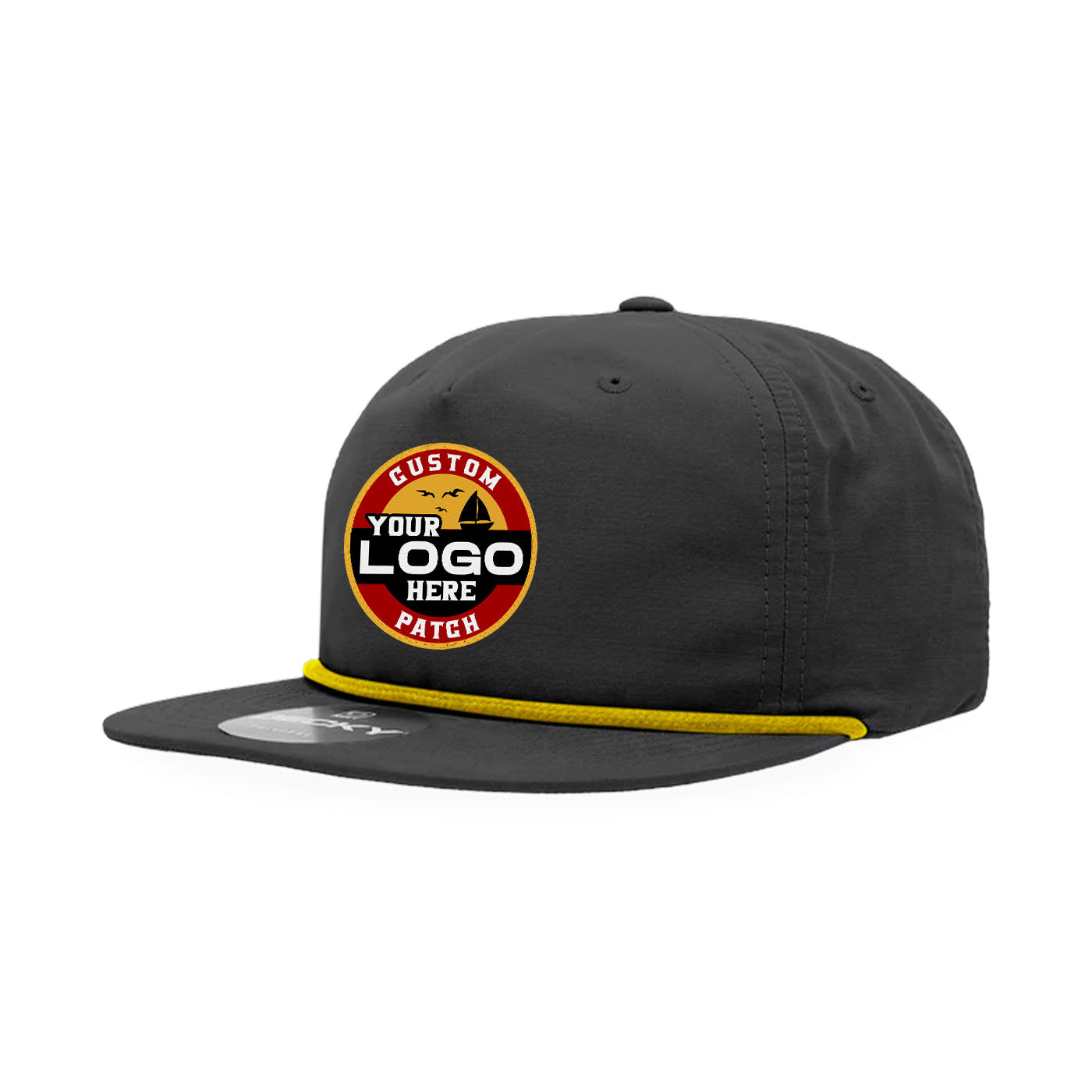 Custom Patch Decky 6032 - Classic Rope Cap, 5 Panel Flat Bill Hat, Snapback