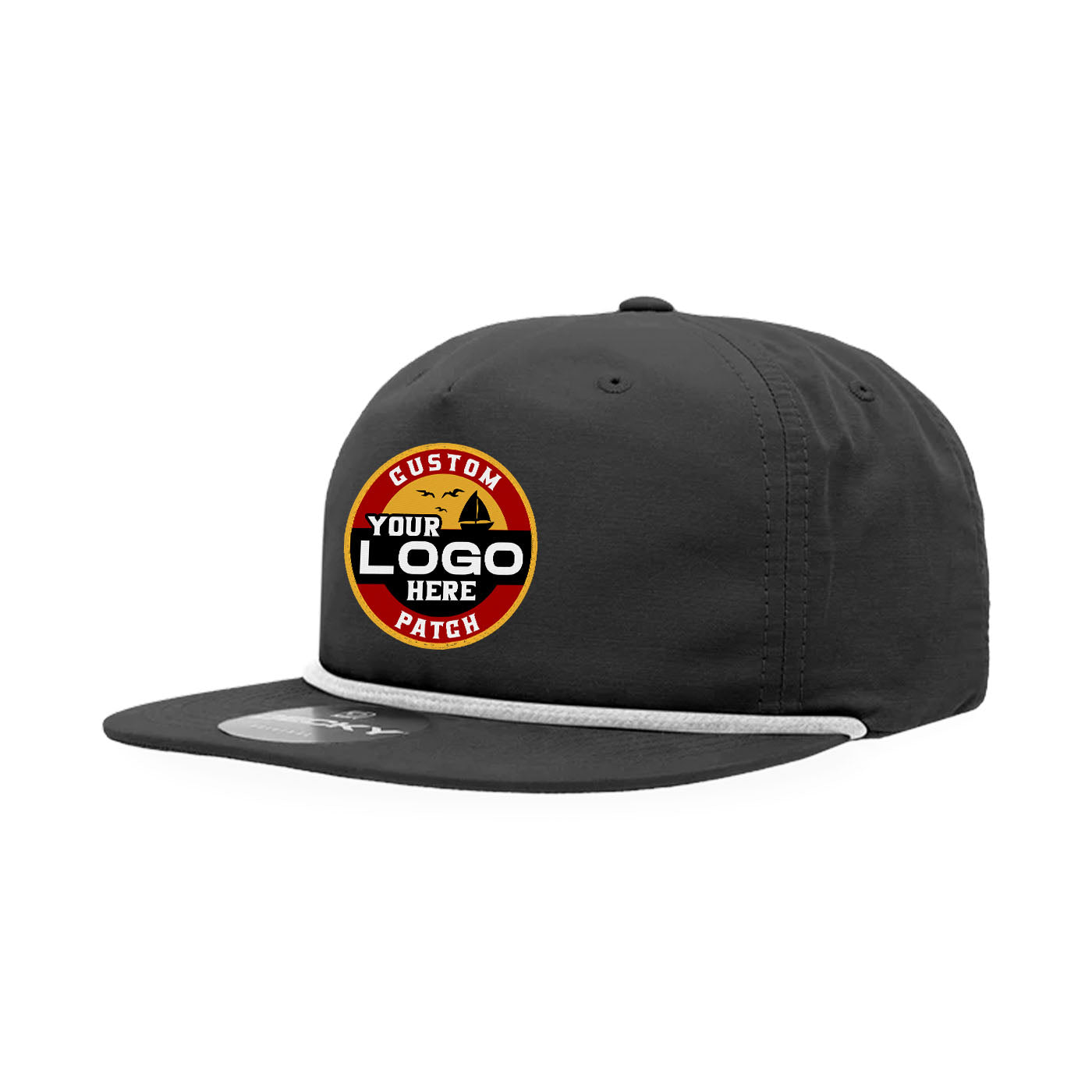 Custom Patch Decky 6032 - Classic Rope Cap, 5 Panel Flat Bill Hat, Snapback