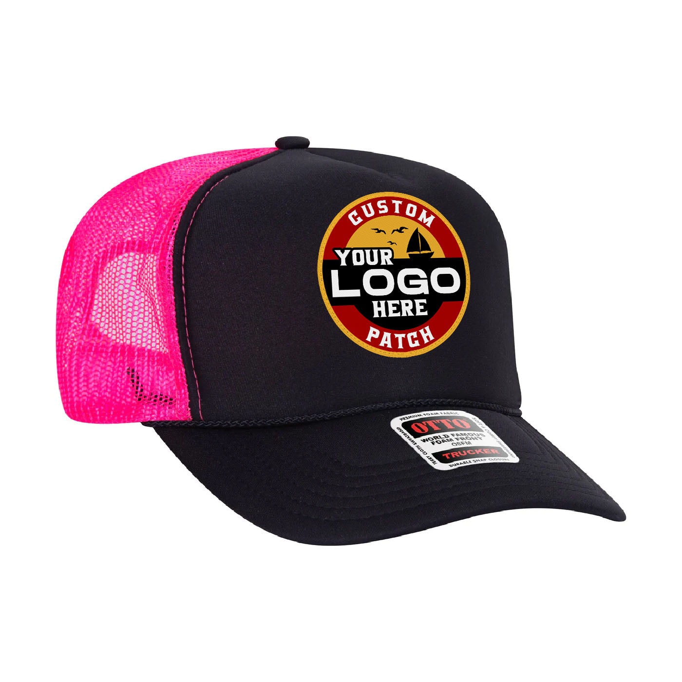 Custom Patch Otto 39-165 - 5 Panel High Crown Foam Trucker Hat Mesh Back Cap