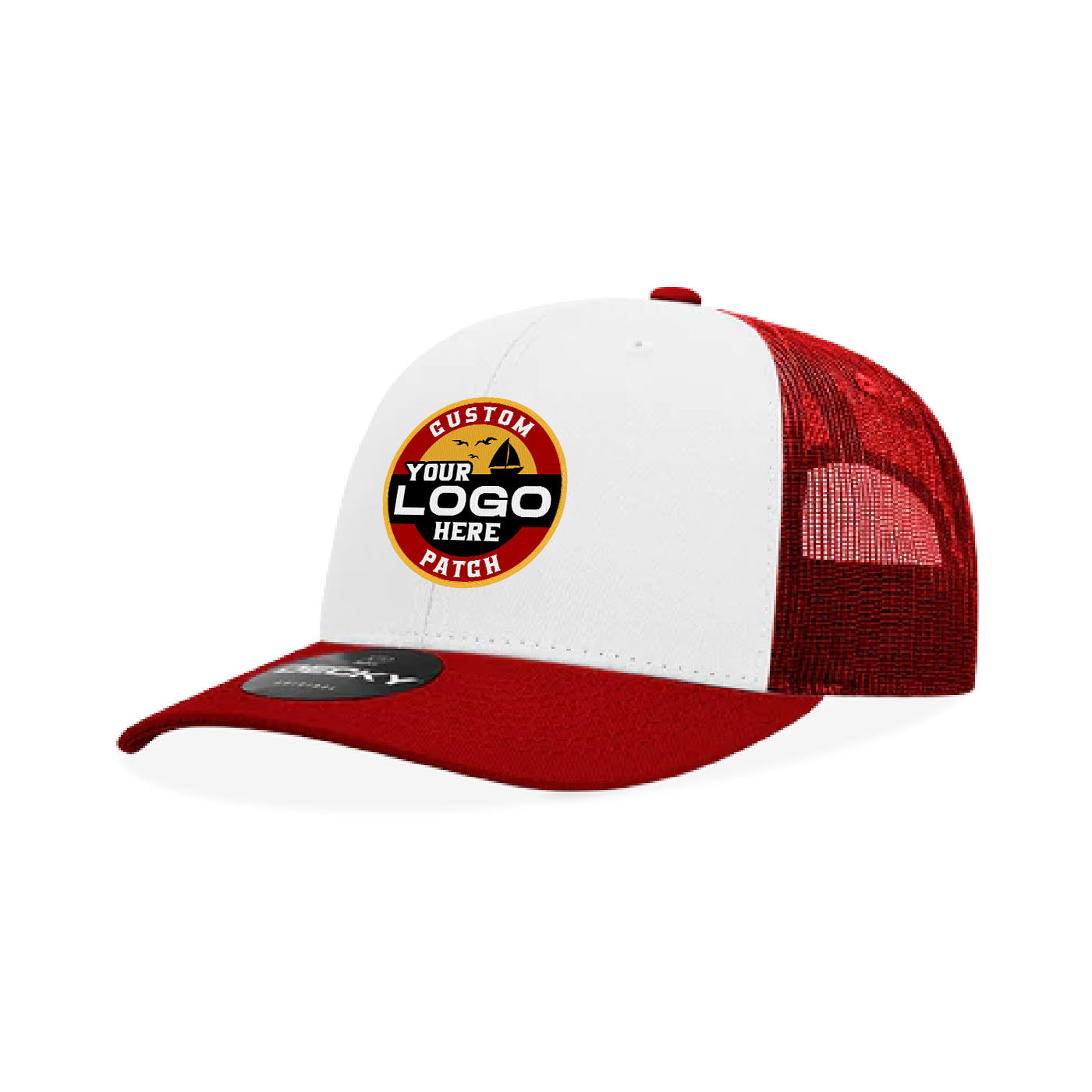 Custom Patch Decky 6021 Classic Trucker Hat, 6 Panel Mid Profile Trucker Cap