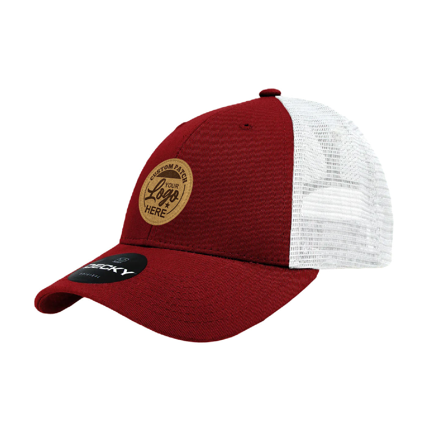 Custom Patch Decky 214 - 6 Panel Low Profile Structured Cotton Trucker Hat, Mesh Golf Cap