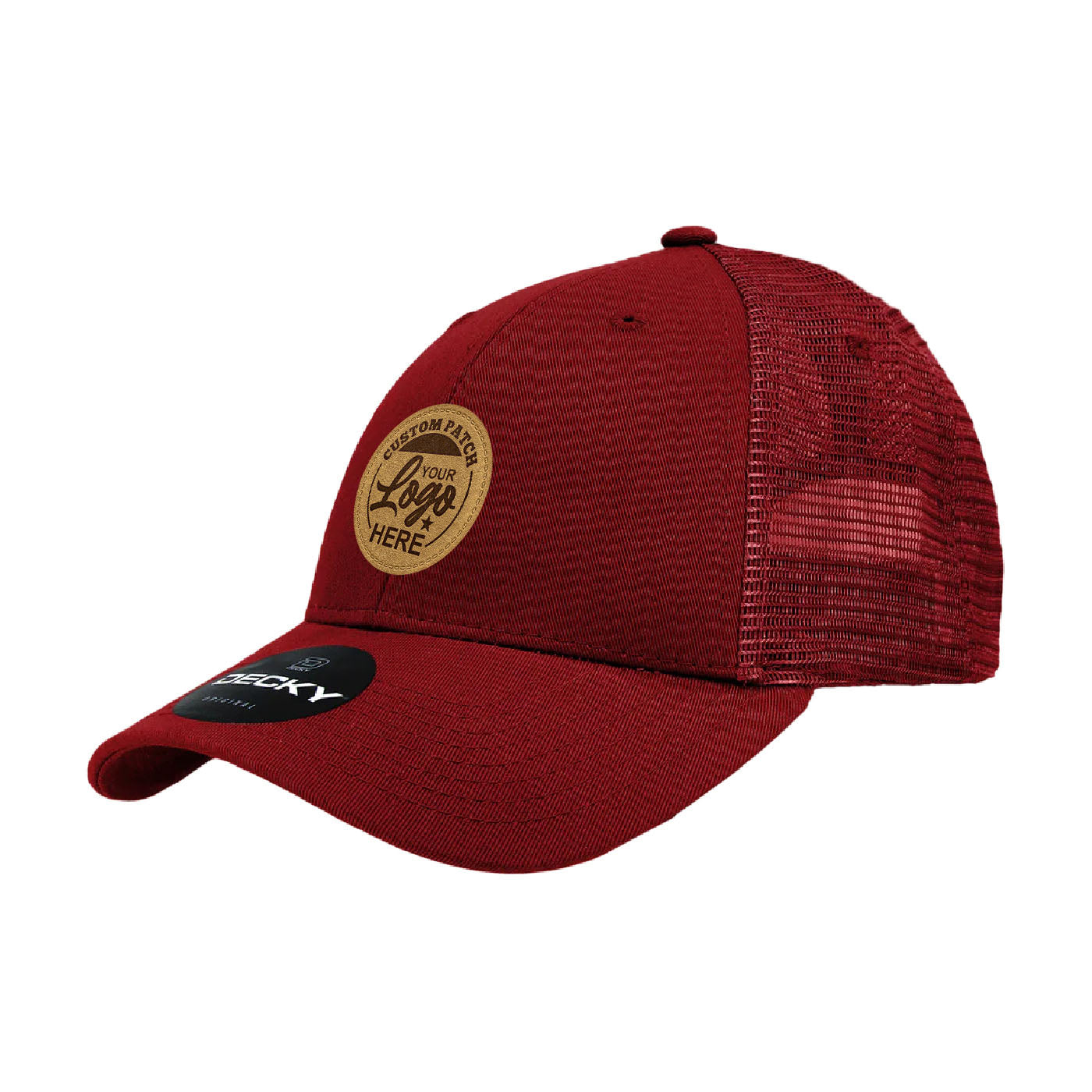 Custom Patch Decky 214 - 6 Panel Low Profile Structured Cotton Trucker Hat, Mesh Golf Cap