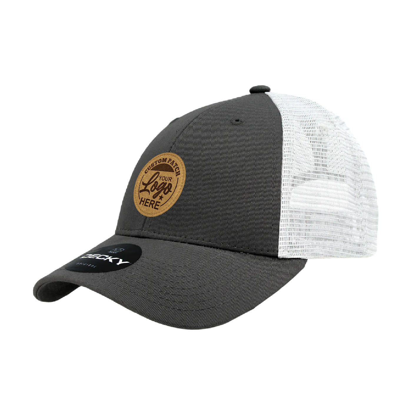 Custom Patch Decky 214 - 6 Panel Low Profile Structured Cotton Trucker Hat, Mesh Golf Cap