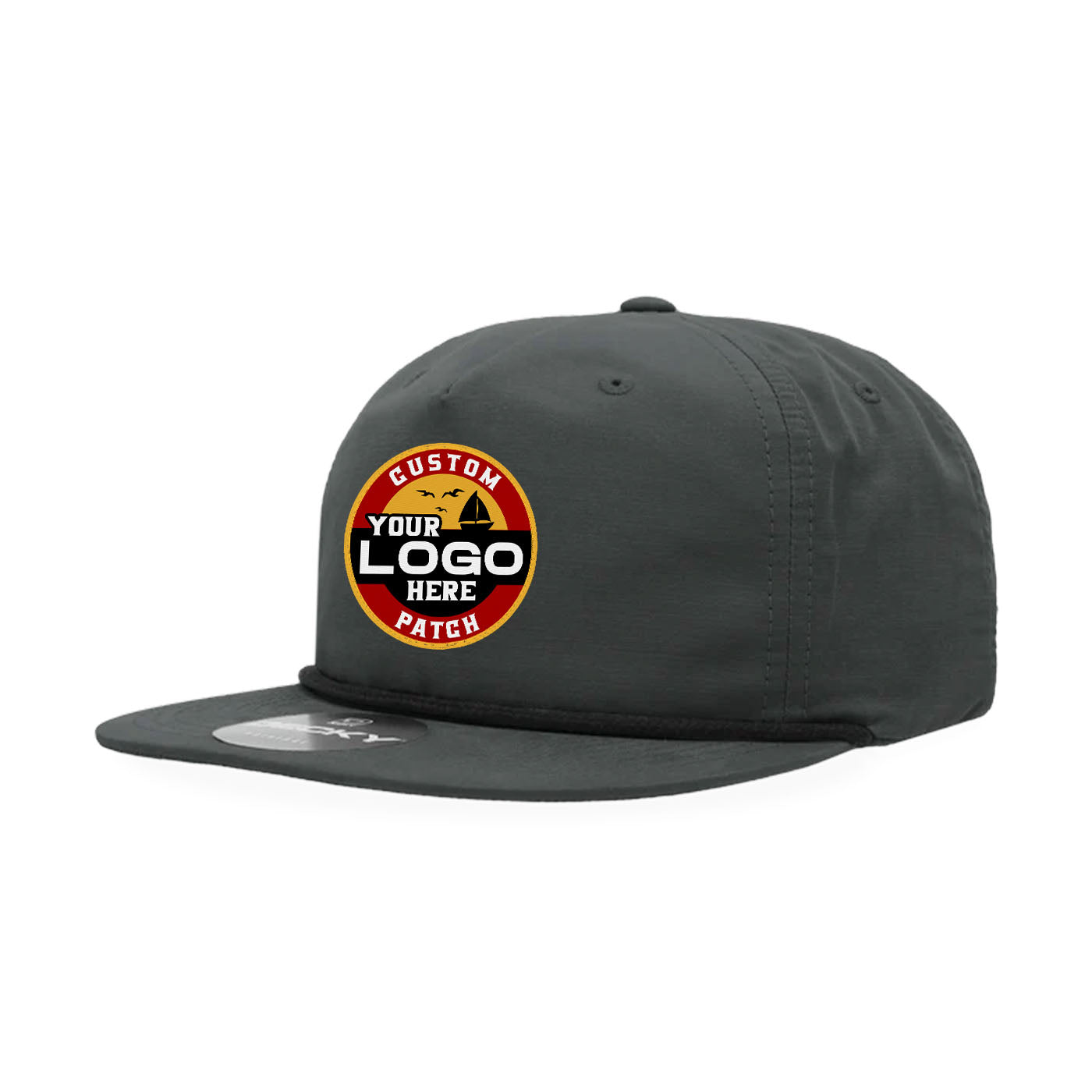 Custom Patch Decky 6032 - Classic Rope Cap, 5 Panel Flat Bill Hat, Snapback