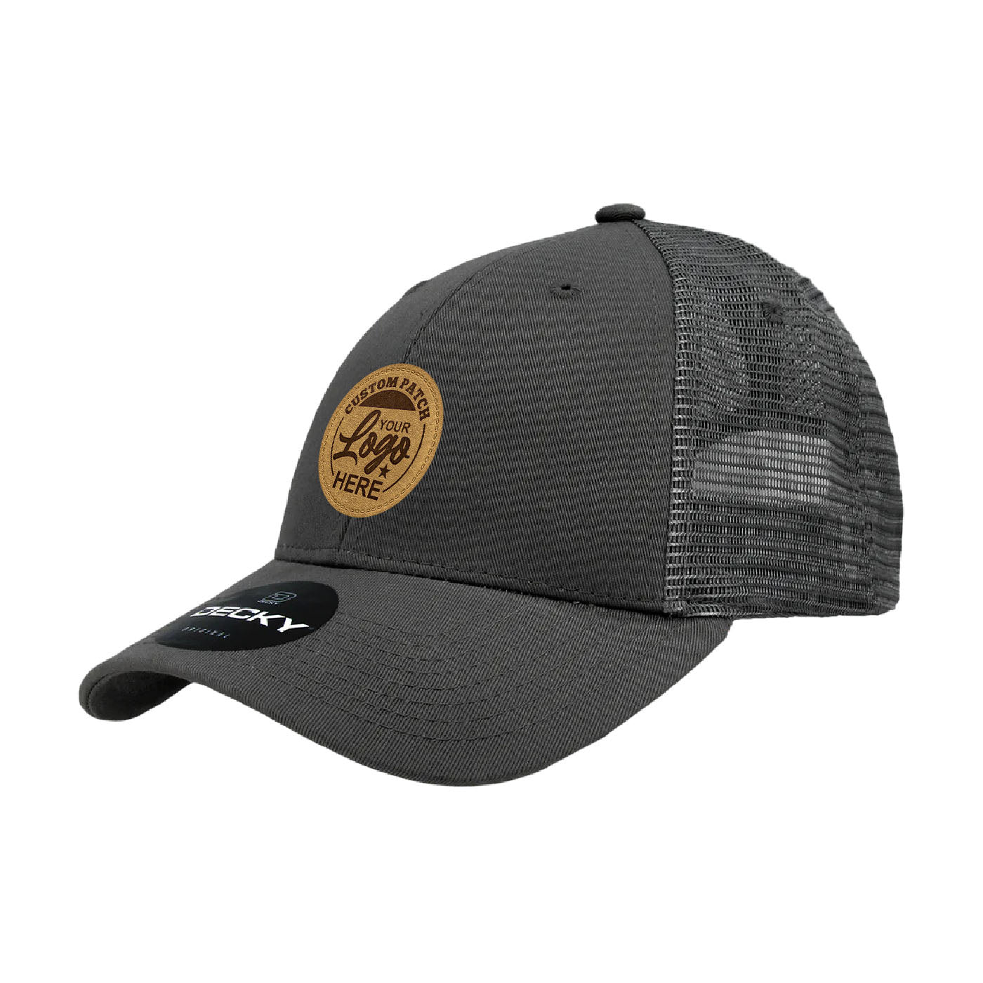 Custom Patch Decky 214 - 6 Panel Low Profile Structured Cotton Trucker Hat, Mesh Golf Cap