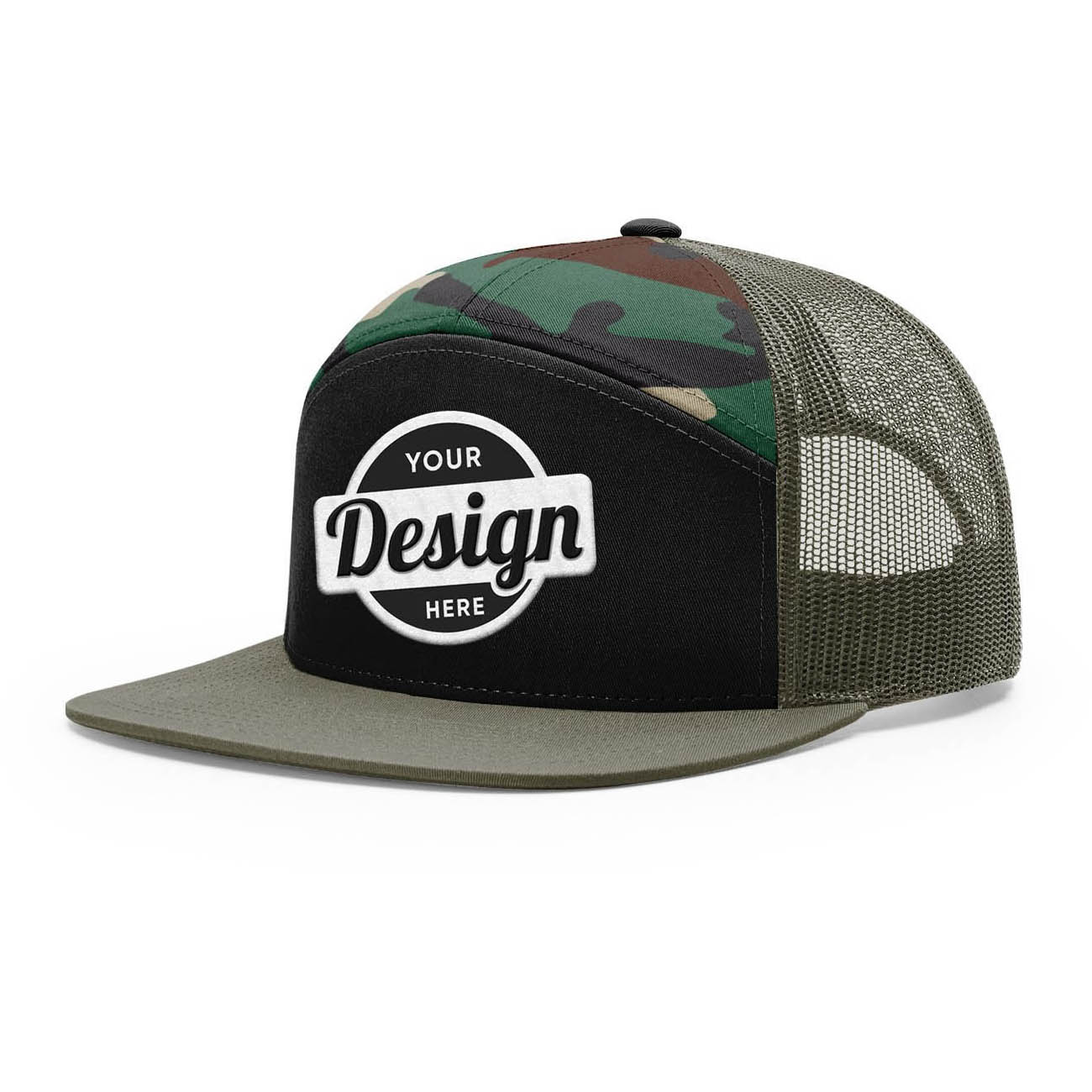 50 Hats Custom Logo Richardson 168 7 Panel Trucker Hats Embroidered Package Deal