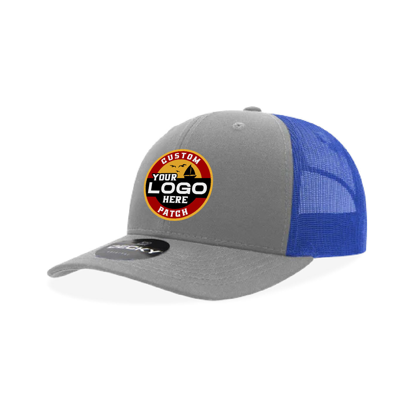Custom Patch Decky 6021 Classic Trucker Hat, 6 Panel Mid Profile Trucker Cap