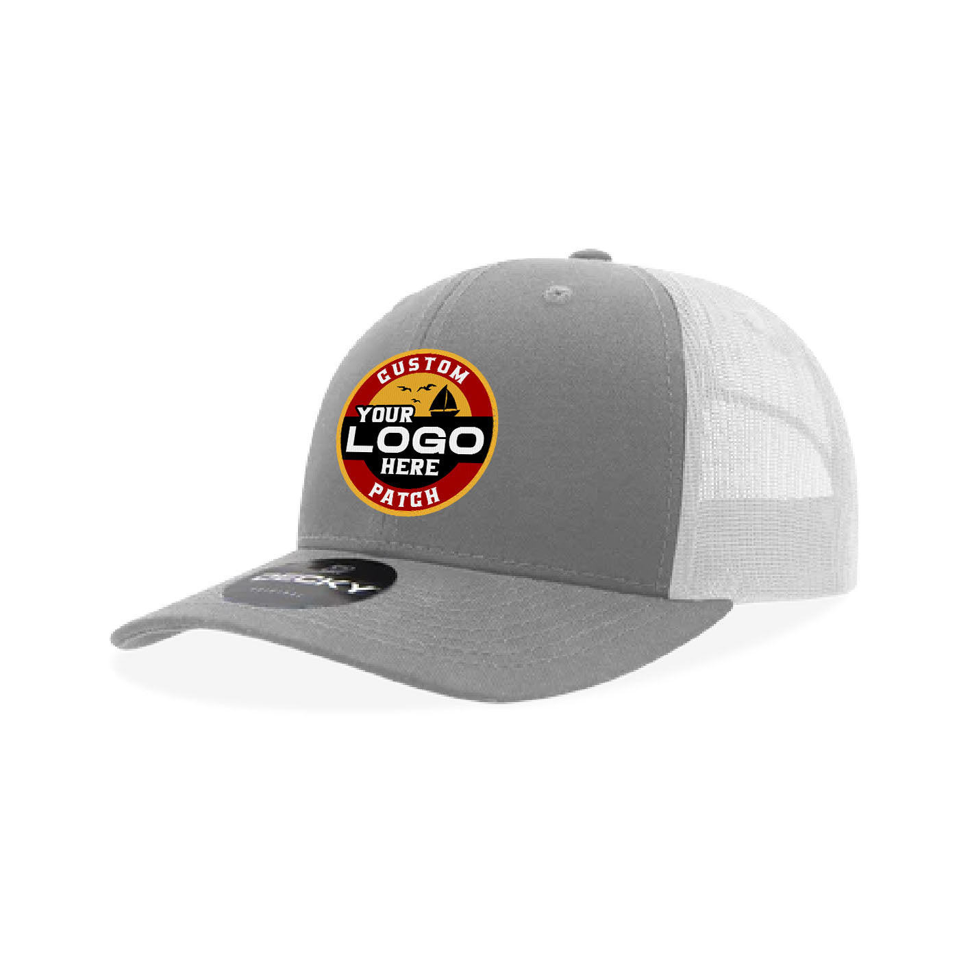 Custom Patch Decky 6021 Classic Trucker Hat, 6 Panel Mid Profile Trucker Cap