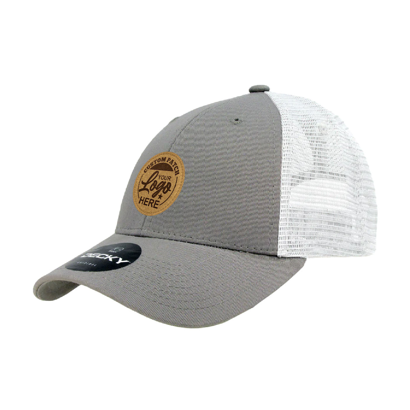 Custom Patch Decky 214 - 6 Panel Low Profile Structured Cotton Trucker Hat, Mesh Golf Cap