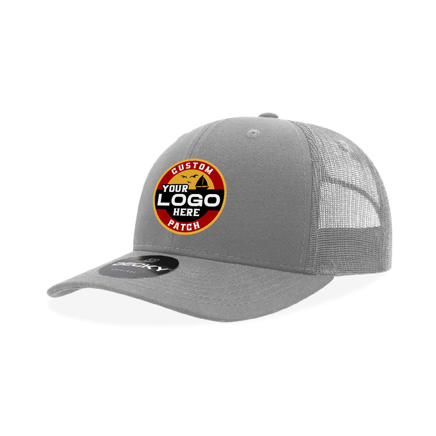 Custom Patch Decky 6021 Classic Trucker Hat, 6 Panel Mid Profile Trucker Cap