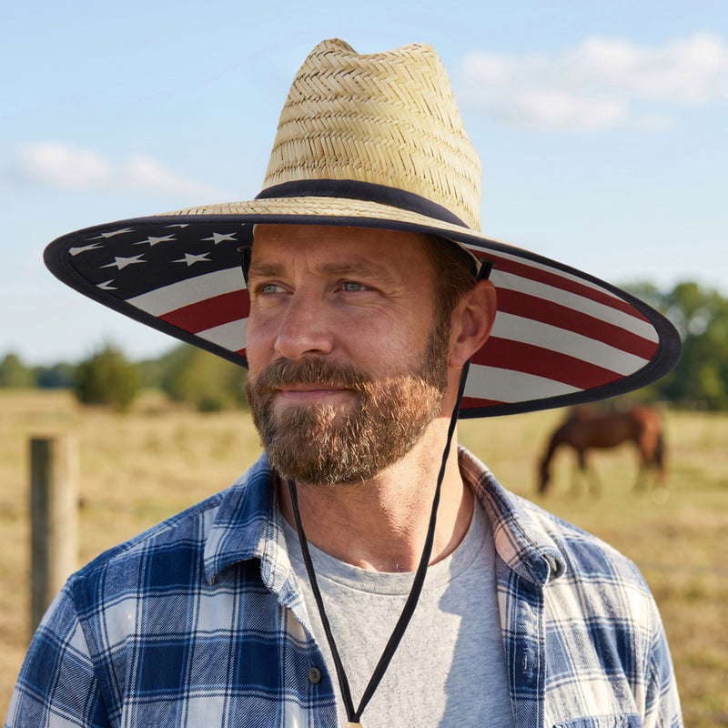 Empire Cove Straw Lifeguard Sun Hats with Cotton Underbrim Coastal Edition