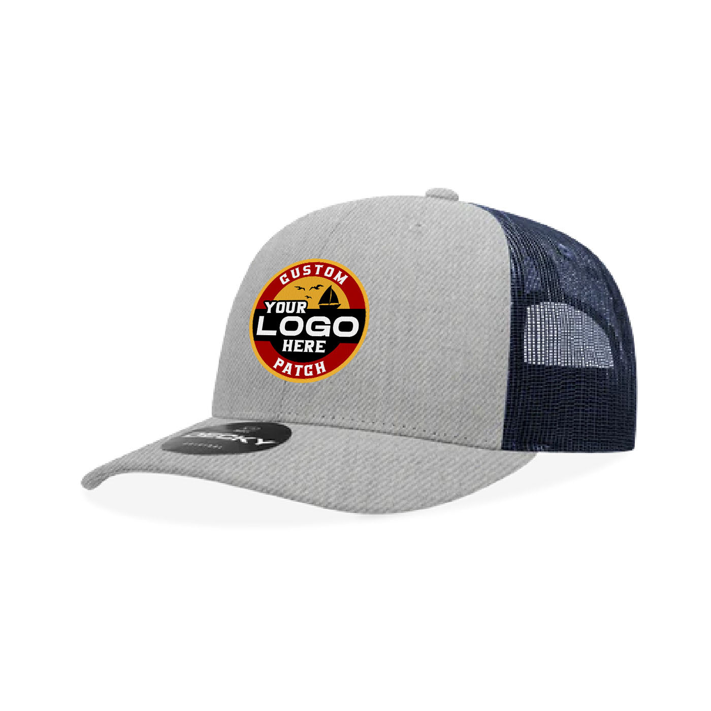 Custom Patch Decky 6021 Classic Trucker Hat, 6 Panel Mid Profile Trucker Cap