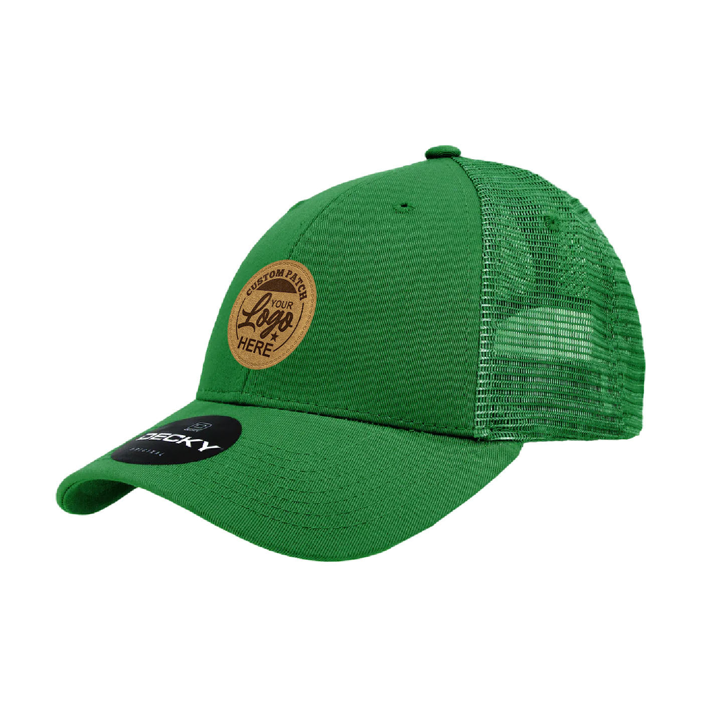 Custom Patch Decky 214 - 6 Panel Low Profile Structured Cotton Trucker Hat, Mesh Golf Cap