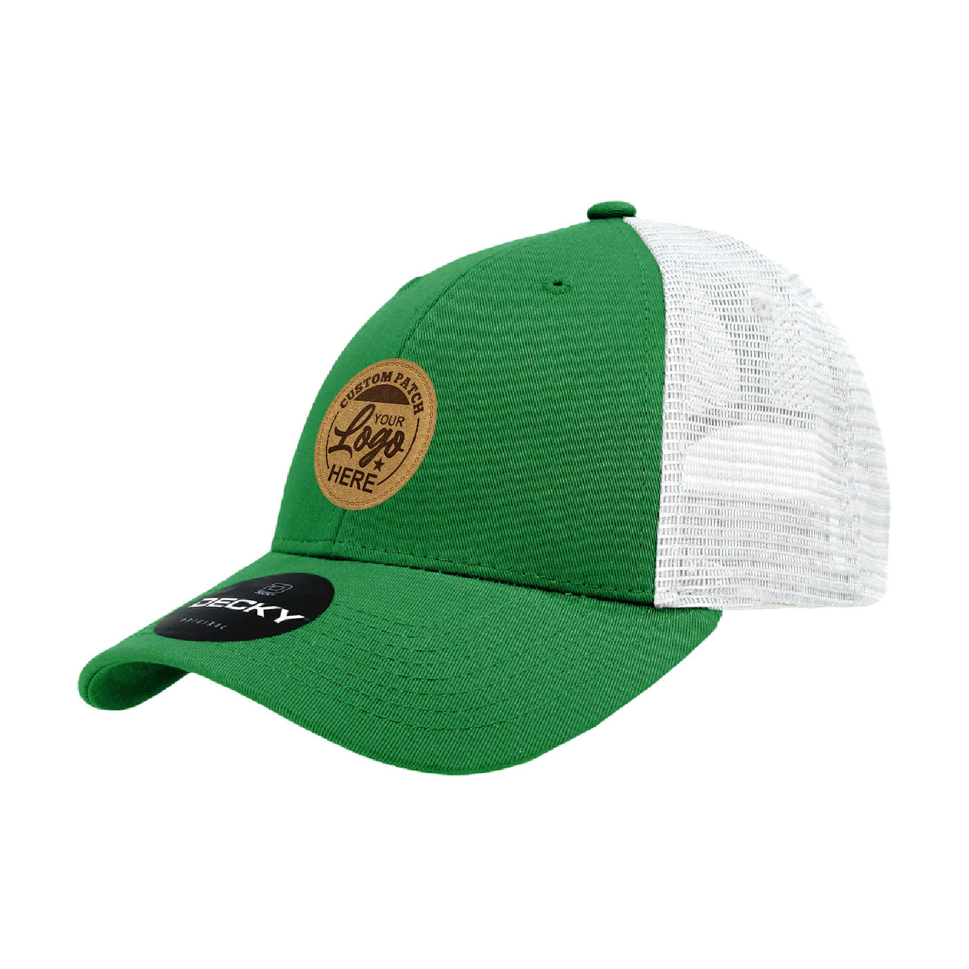 Custom Patch Decky 214 - 6 Panel Low Profile Structured Cotton Trucker Hat, Mesh Golf Cap
