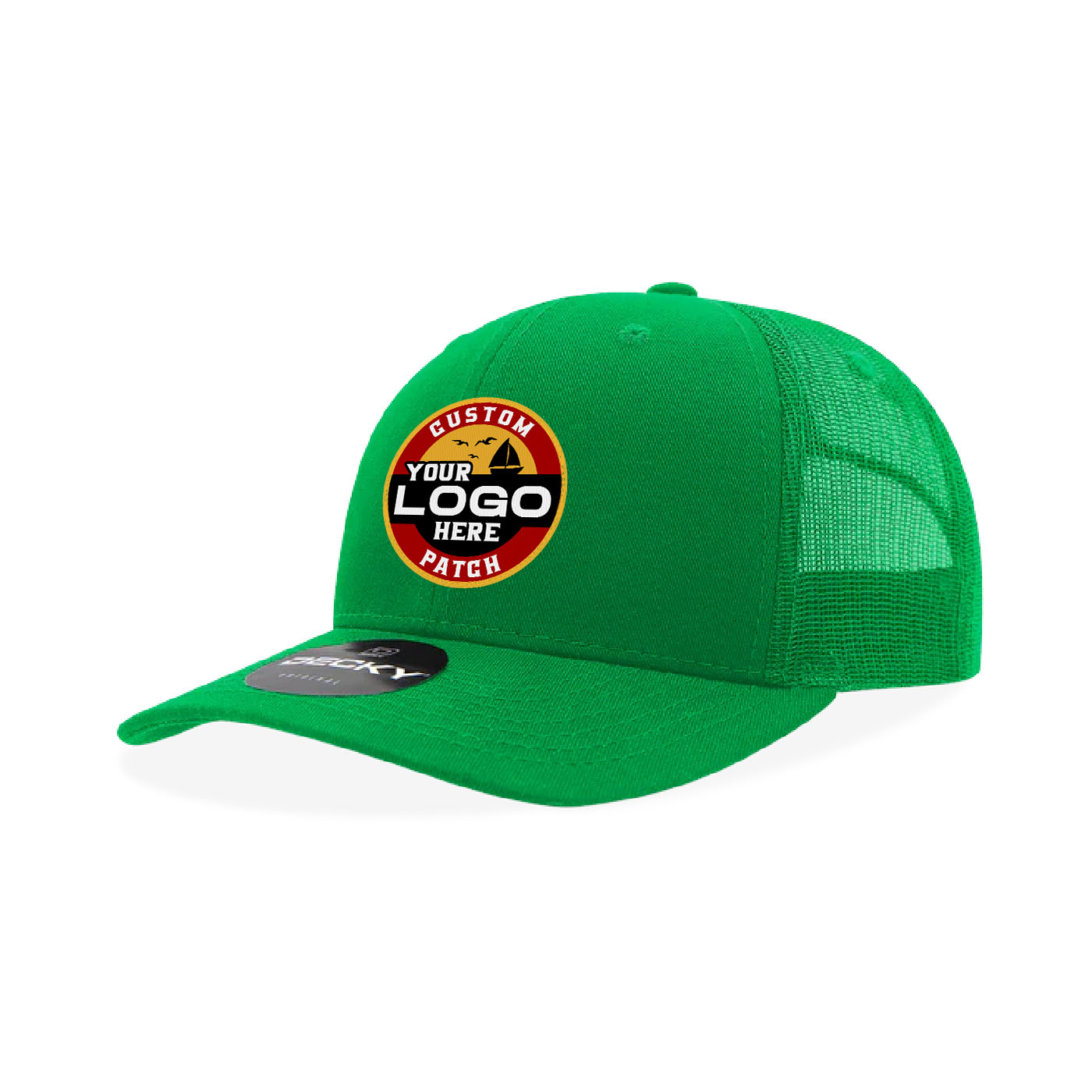 Custom Patch Decky 6021 Classic Trucker Hat, 6 Panel Mid Profile Trucker Cap