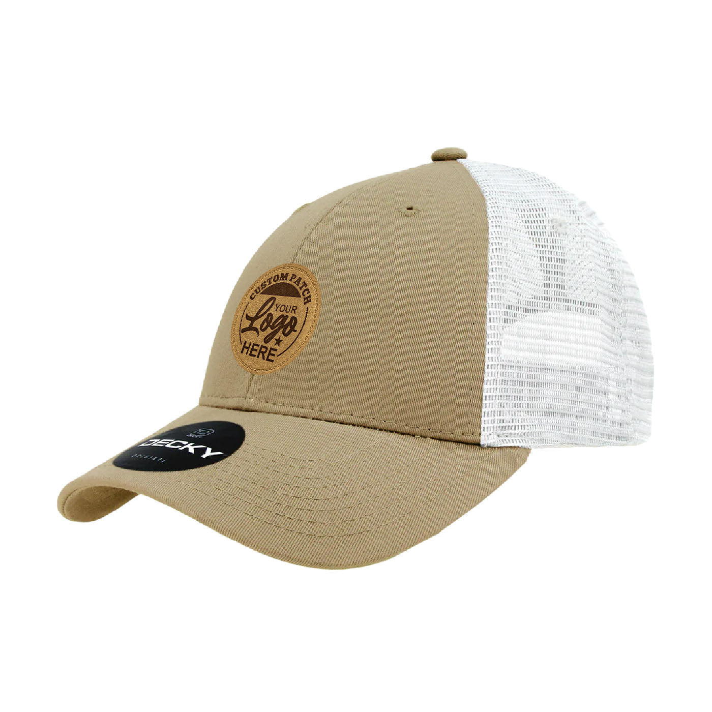 Custom Patch Decky 214 - 6 Panel Low Profile Structured Cotton Trucker Hat, Mesh Golf Cap