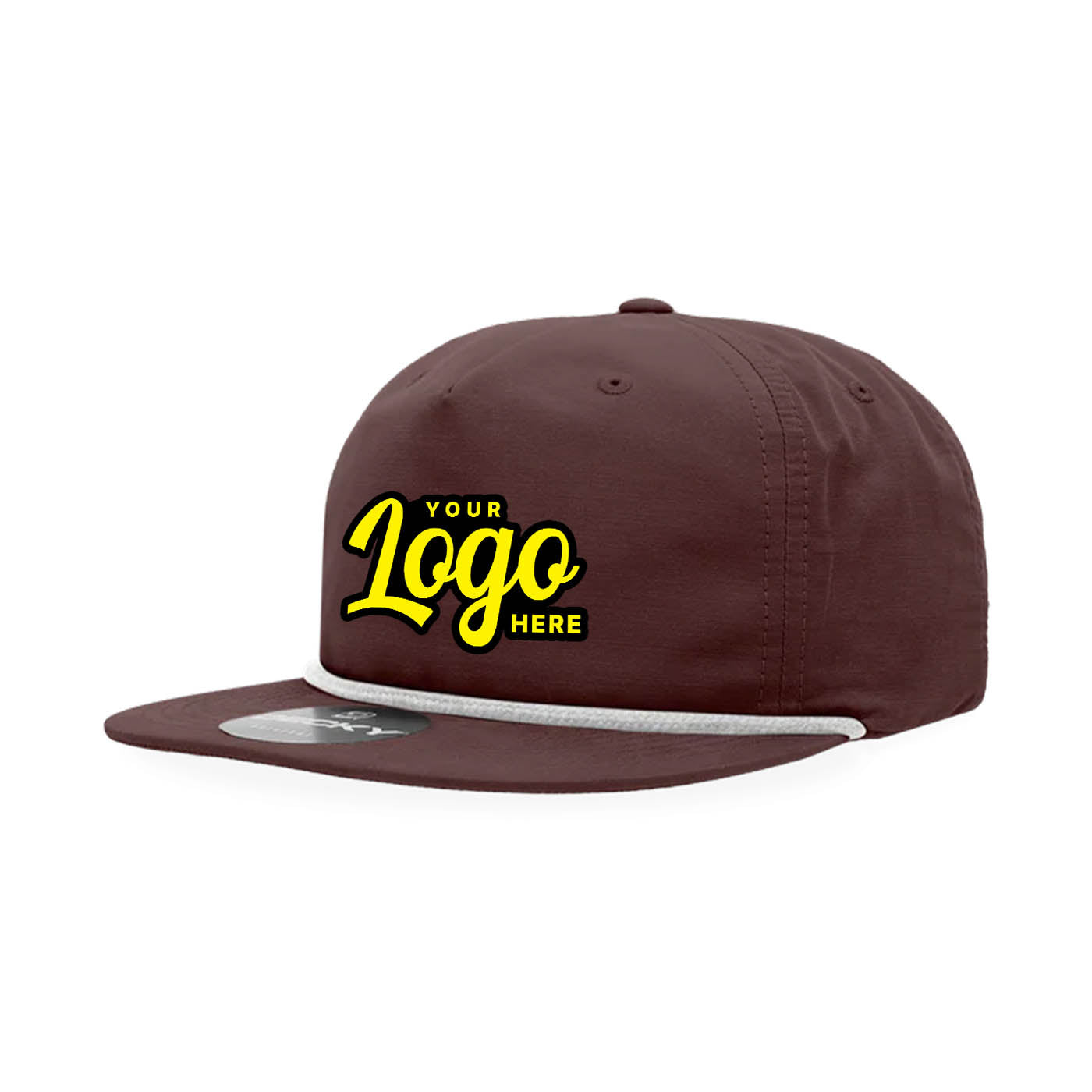 24 Hats Custom Logo Decky 6032 Classic Rope Caps, 5 Panel Hats Embroidered Package Deal