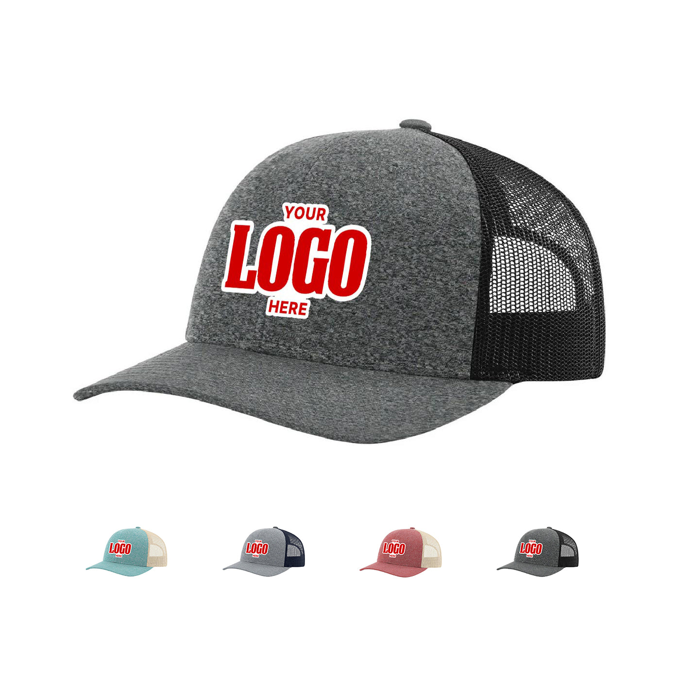Custom Embroidered Richardson 115CH Low Pro Heather Trucker Cap