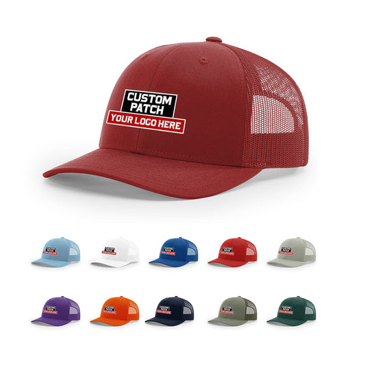Custom Patch Richardson 112 Trucker Cap Solid Hats Solid Colors One Color - Star Hats & Embroidery