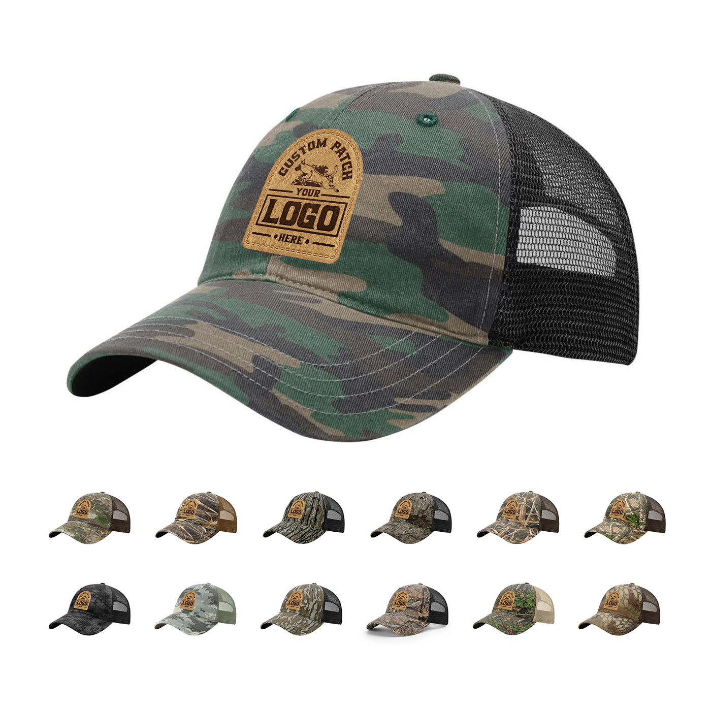 Custom Patch Richardson 111P Garment Washed Printed Trucker Hat