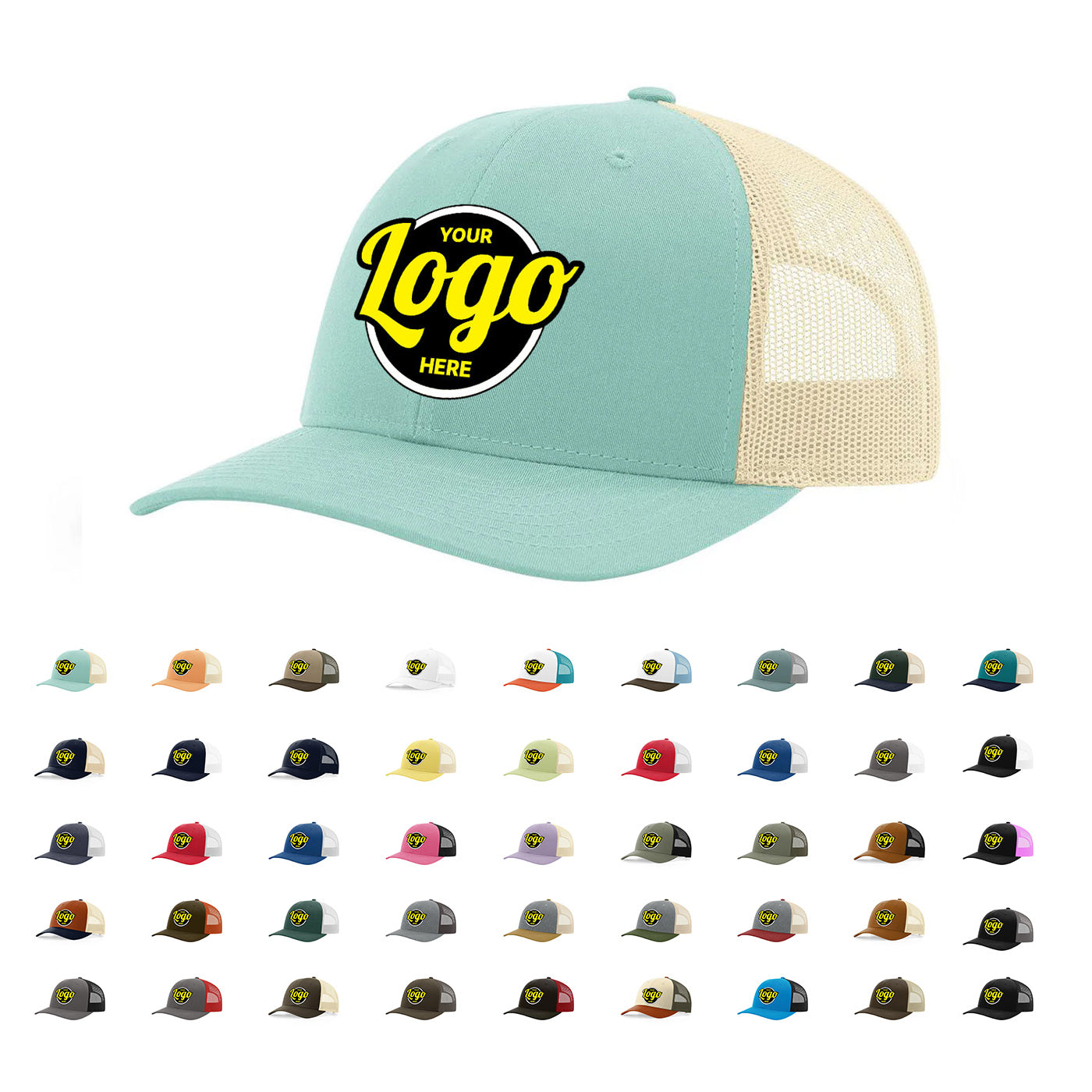 Richardson 115 Trucker Cap Custom Logo Custom Embroidered