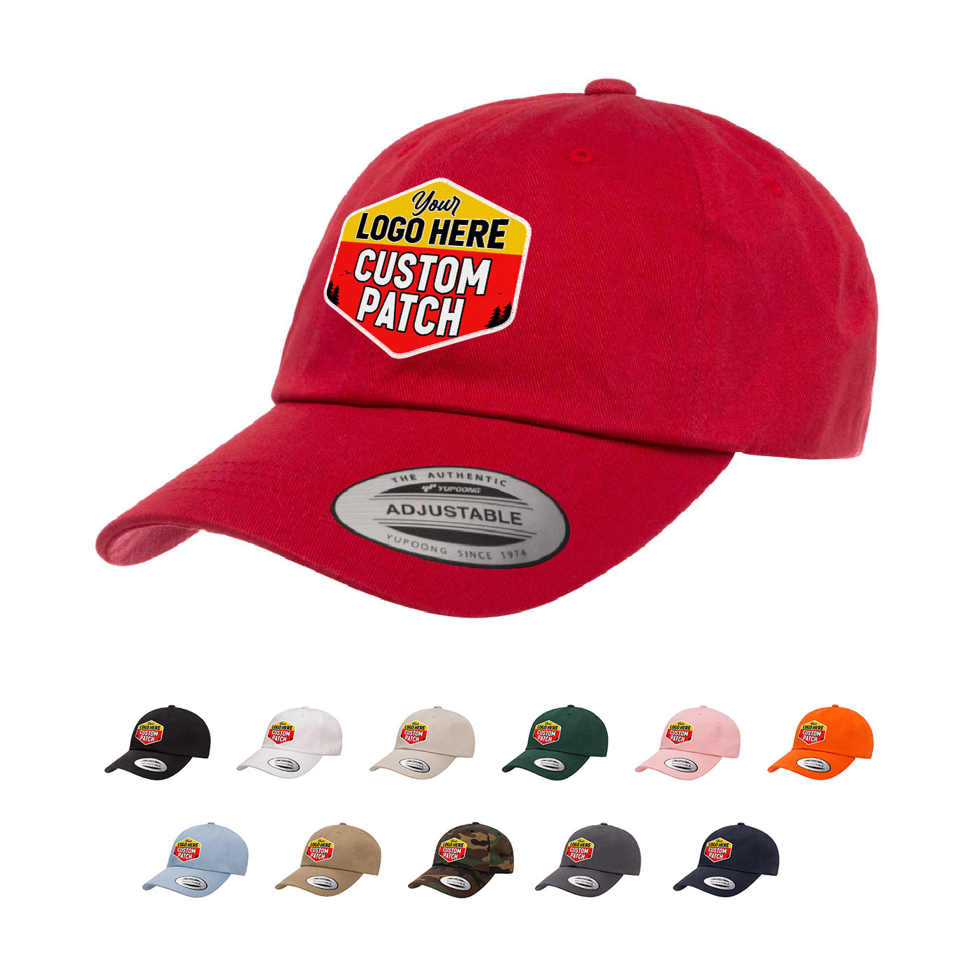 Custom Patch Yupoong 6245CM Dad Hat, Low Profile Cotton Twill Cap