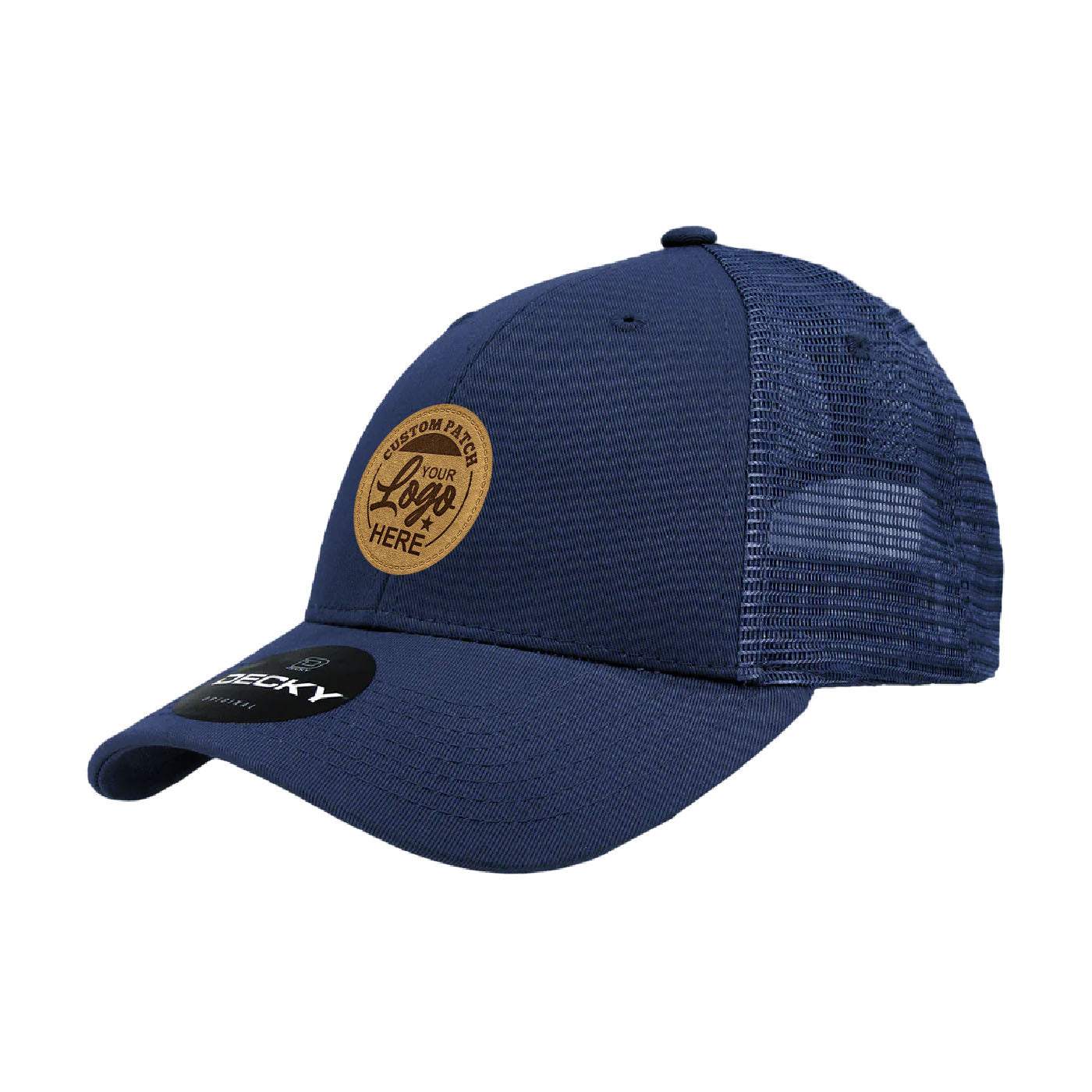 Custom Patch Decky 214 - 6 Panel Low Profile Structured Cotton Trucker Hat, Mesh Golf Cap